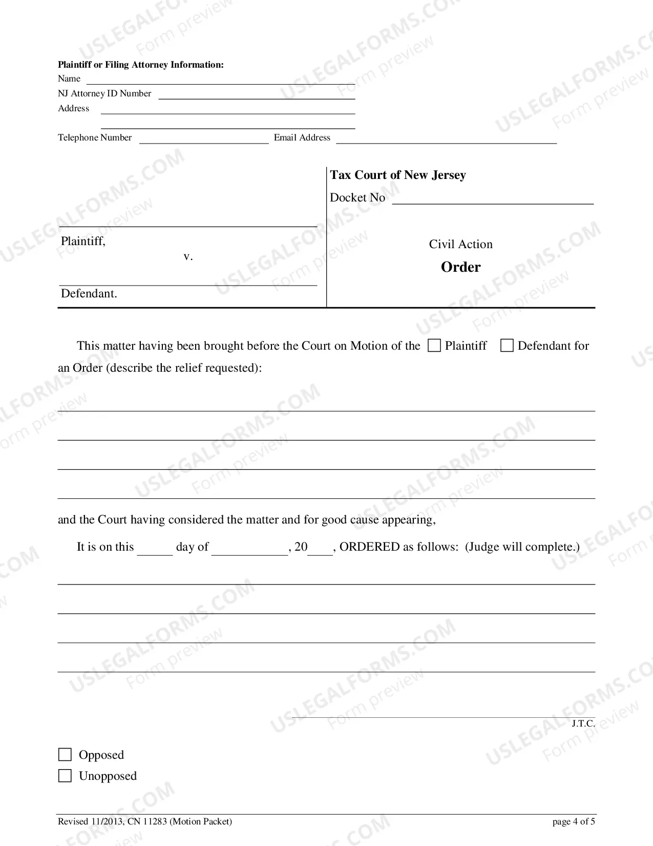Preview Notice of Motion Packet