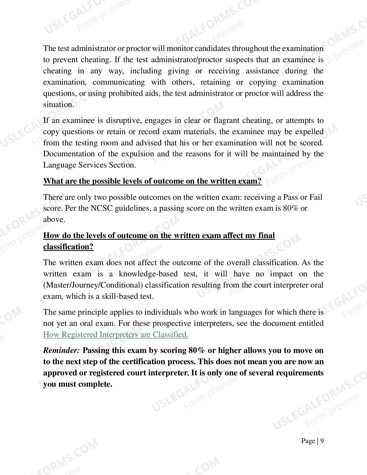Preview Written Test Overview and Application (application on last page)