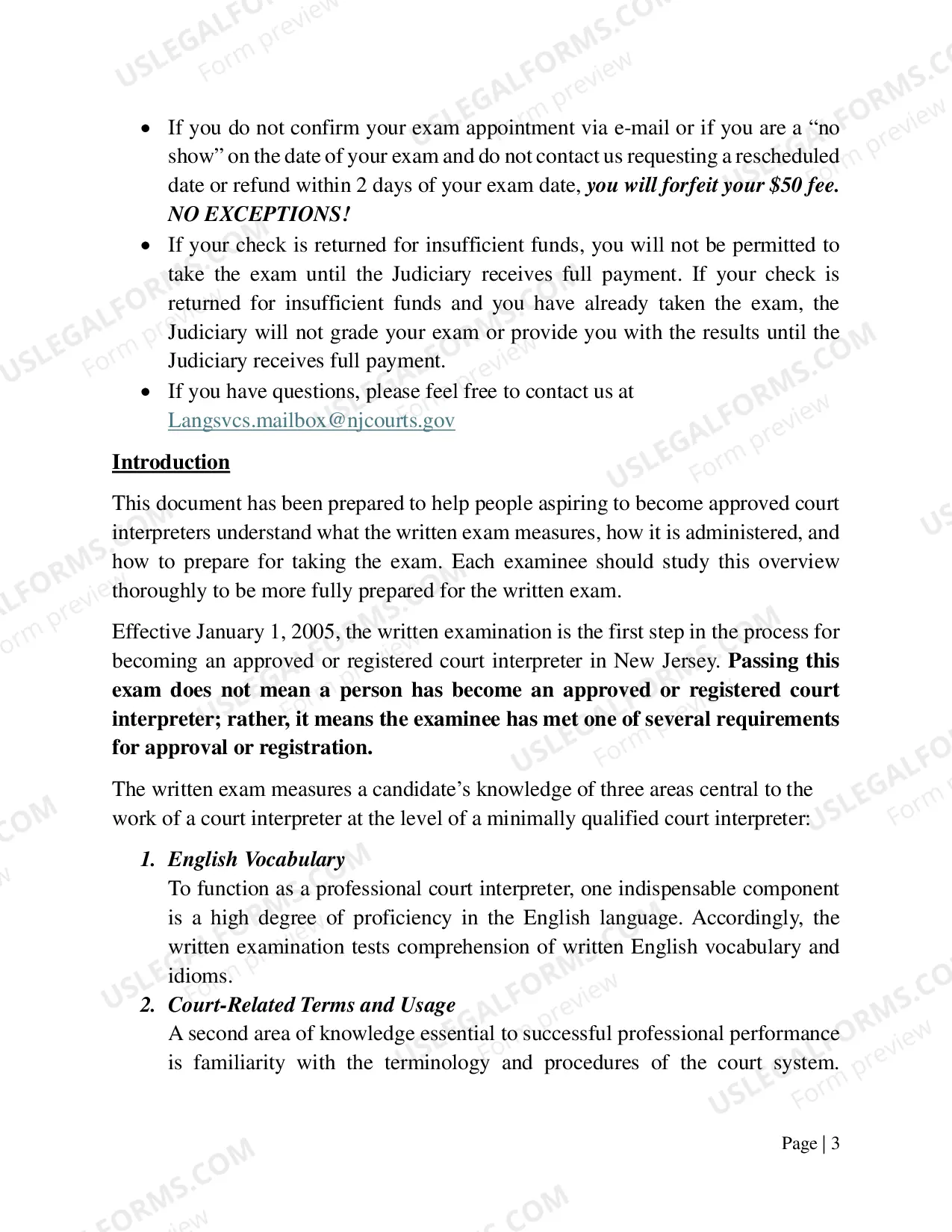 Preview Written Test Overview and Application (application on last page)
