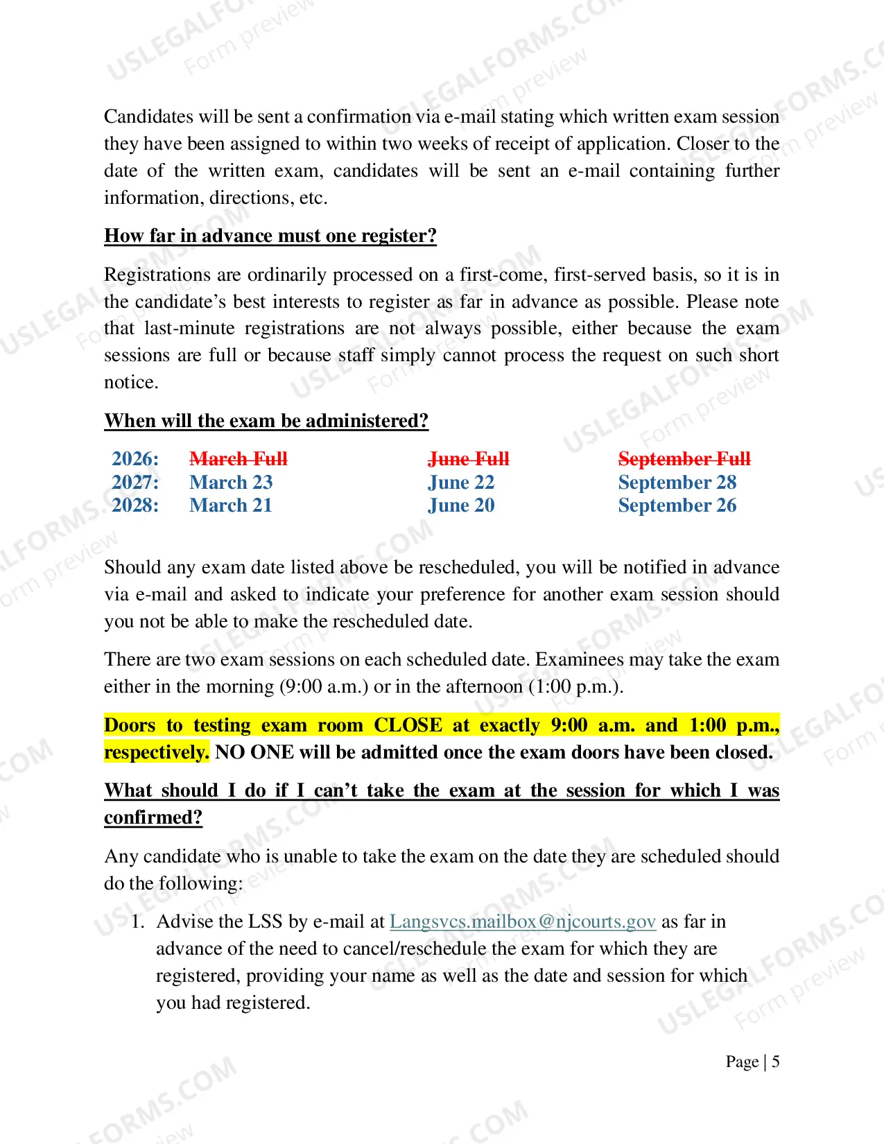Preview Written Test Overview and Application (application on last page)