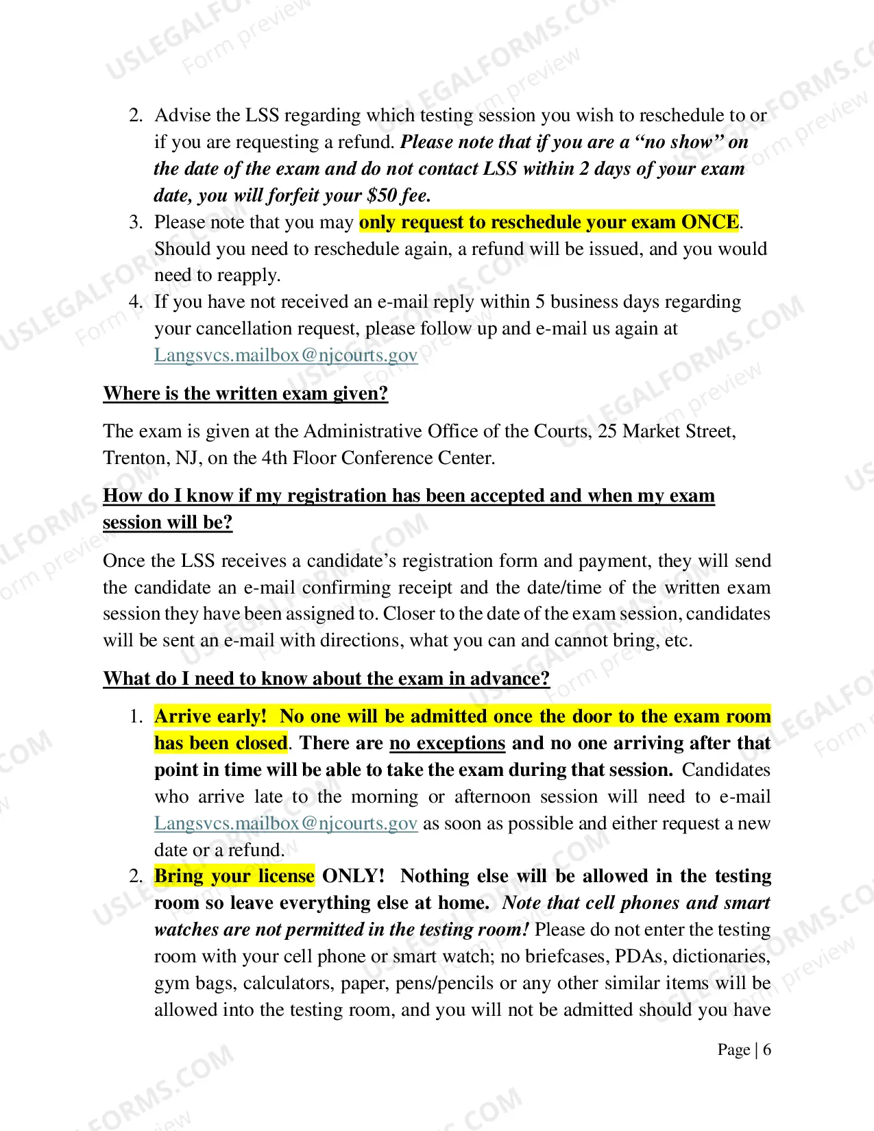Preview Written Test Overview and Application (application on last page)