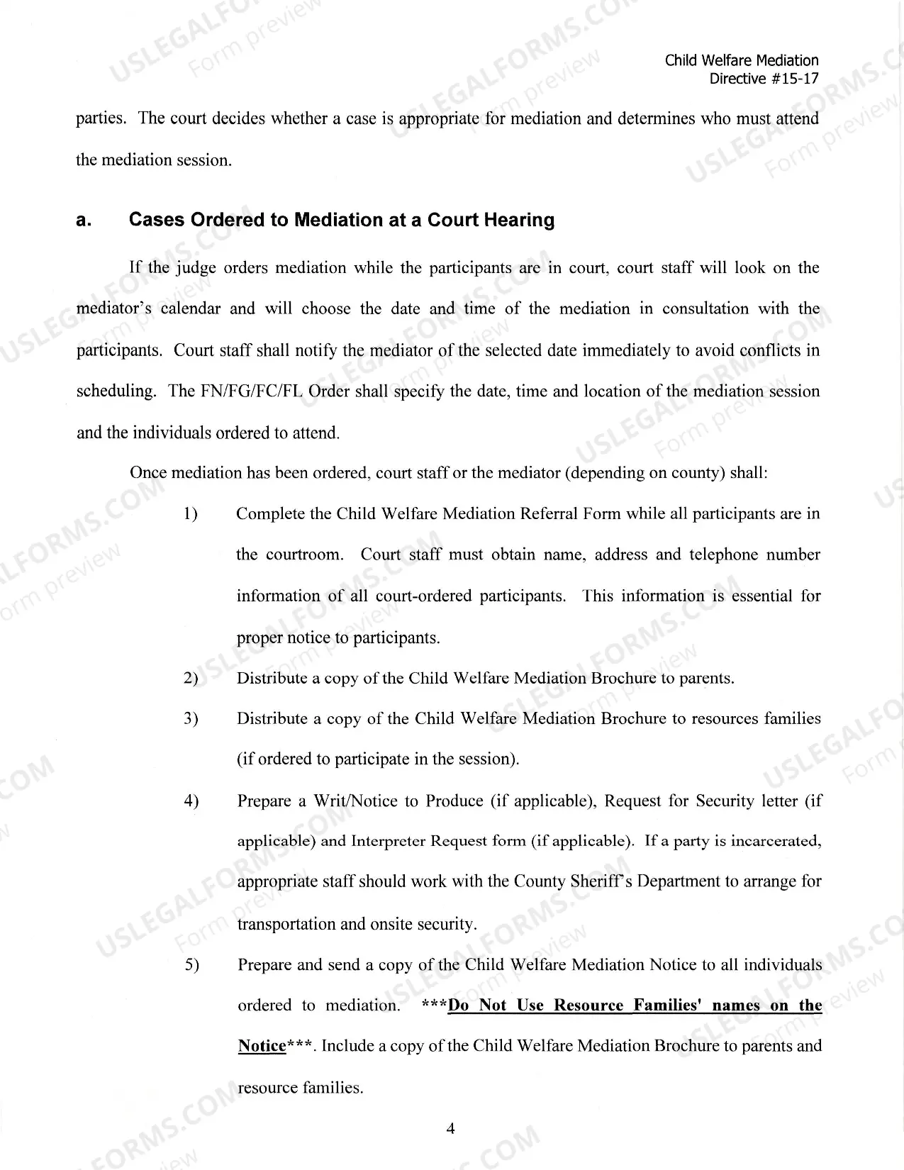 Preview Child Welfare Mediation Program Procedures Manual and Protocol