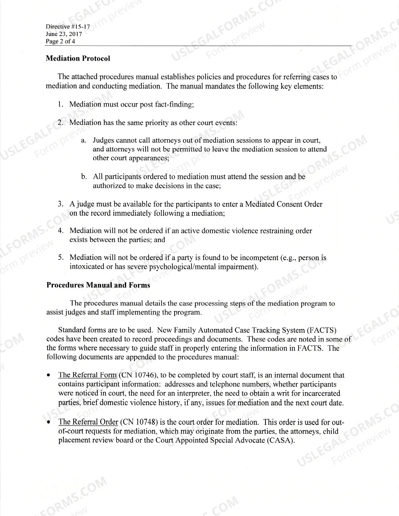 Preview Child Welfare Mediation Program Procedures Manual and Protocol