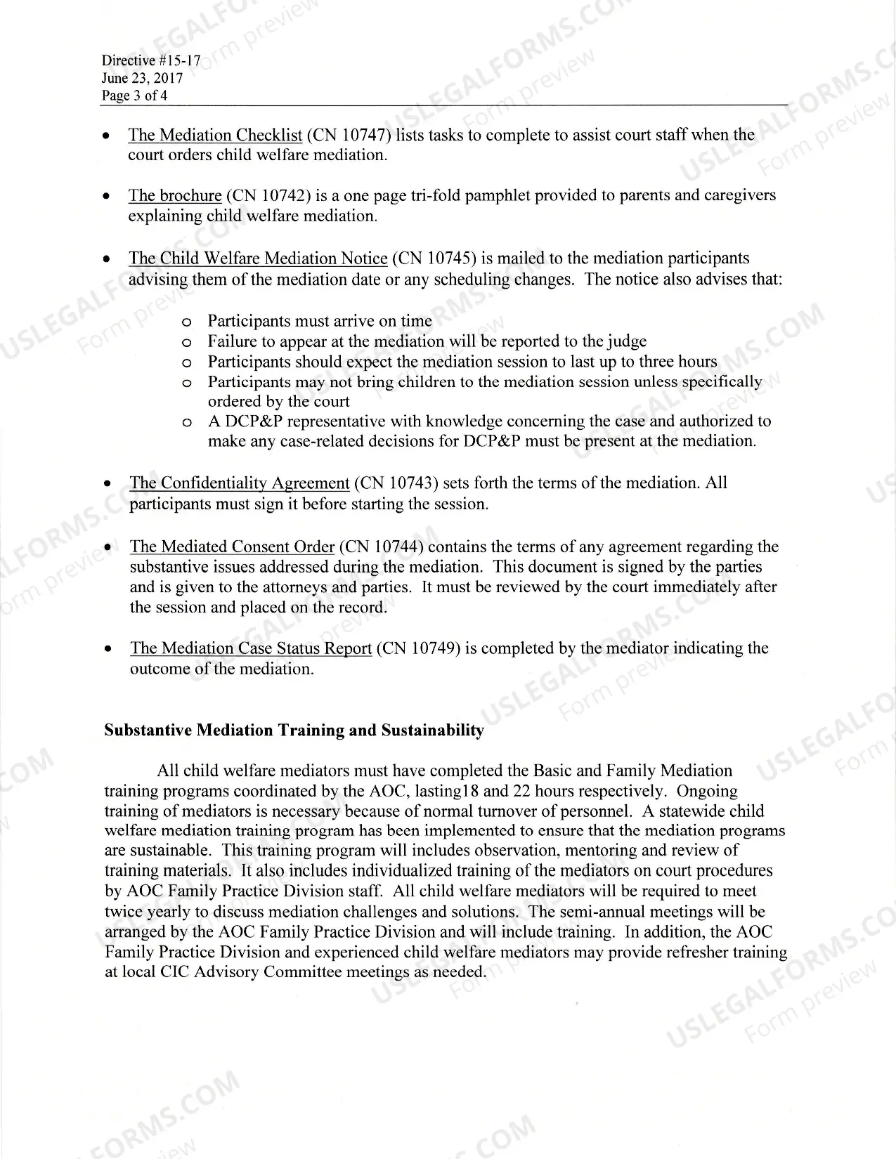 Preview Child Welfare Mediation Program Procedures Manual and Protocol