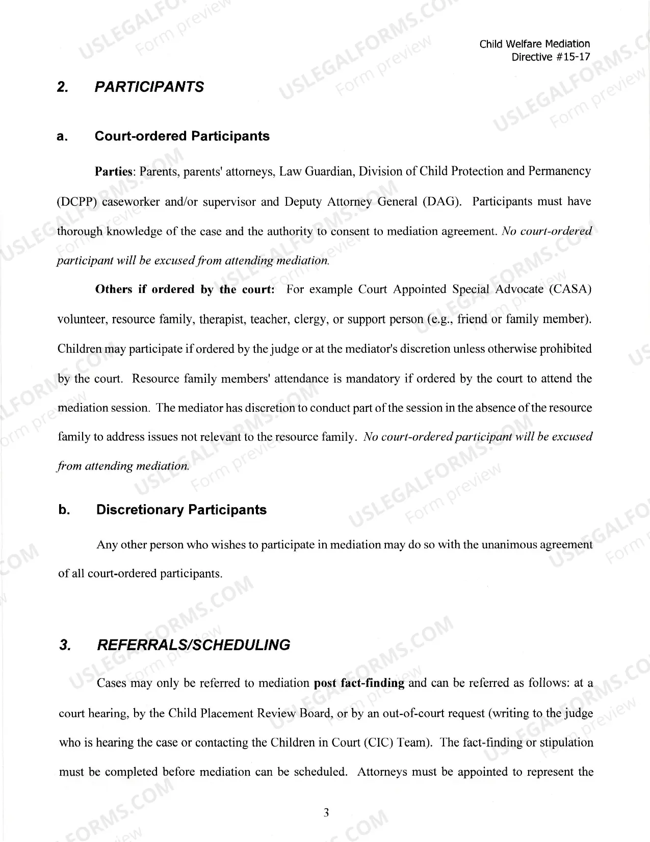 Preview Child Welfare Mediation Program Procedures Manual and Protocol