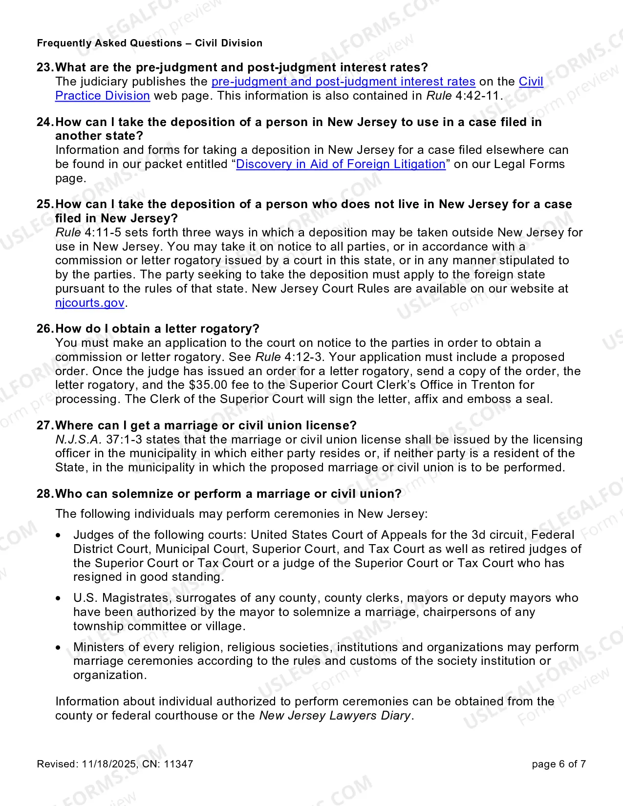 Preview Civil Division FAQ