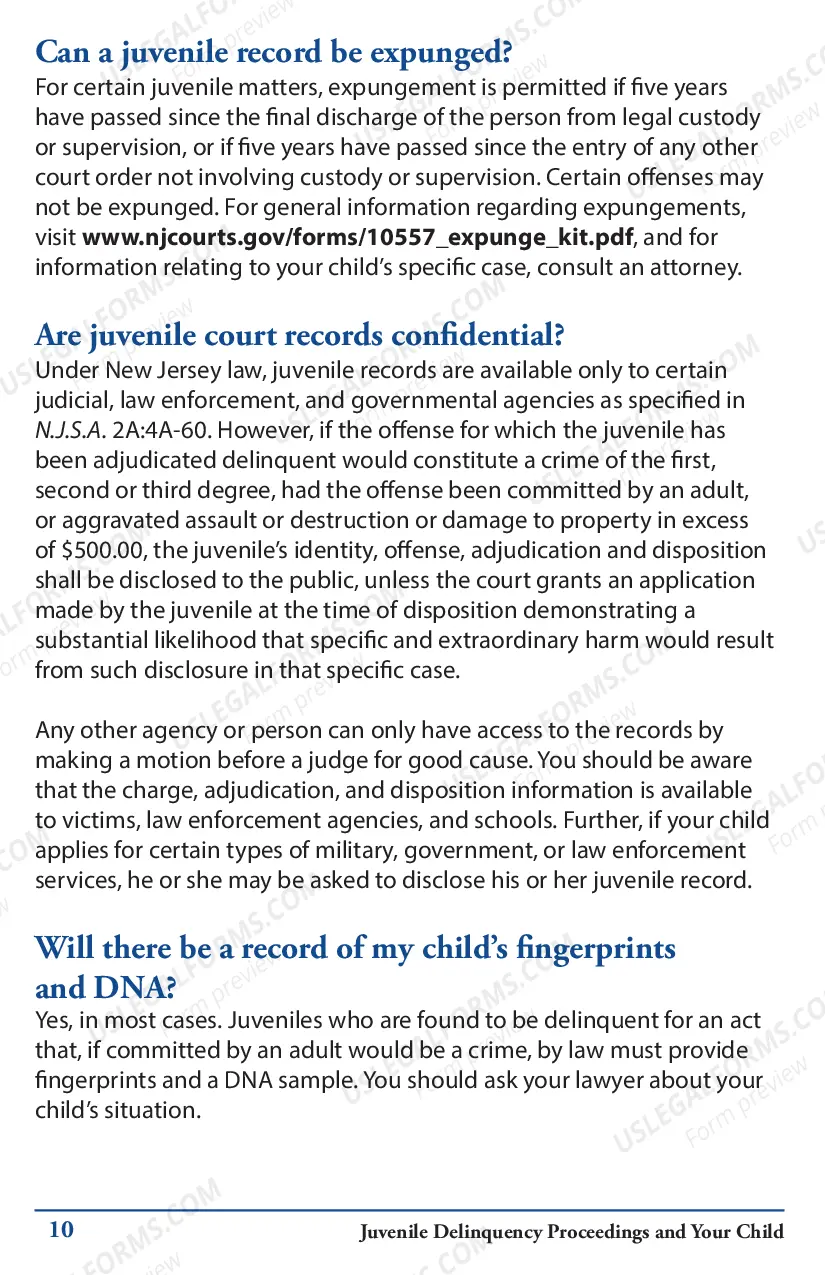 Preview Juvenile Delinquency Proceedings and Your Child - brochure