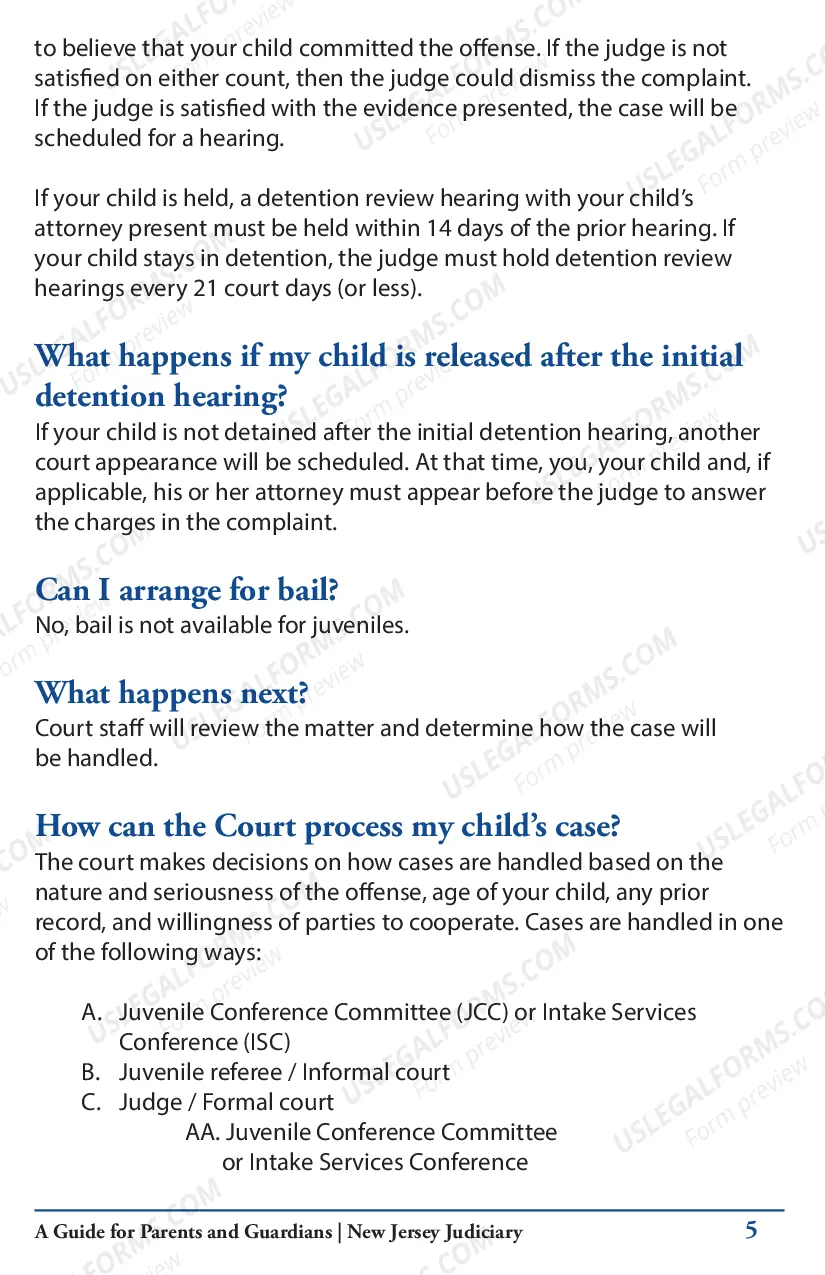 Preview Juvenile Delinquency Proceedings and Your Child - brochure