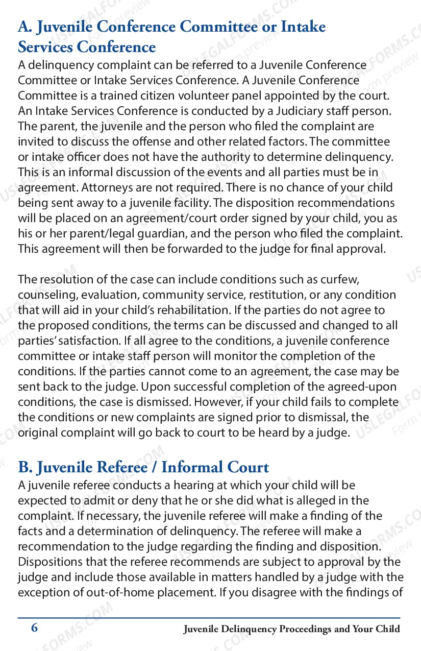 Preview Juvenile Delinquency Proceedings and Your Child - brochure