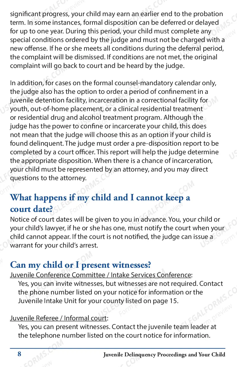 Preview Juvenile Delinquency Proceedings and Your Child - brochure