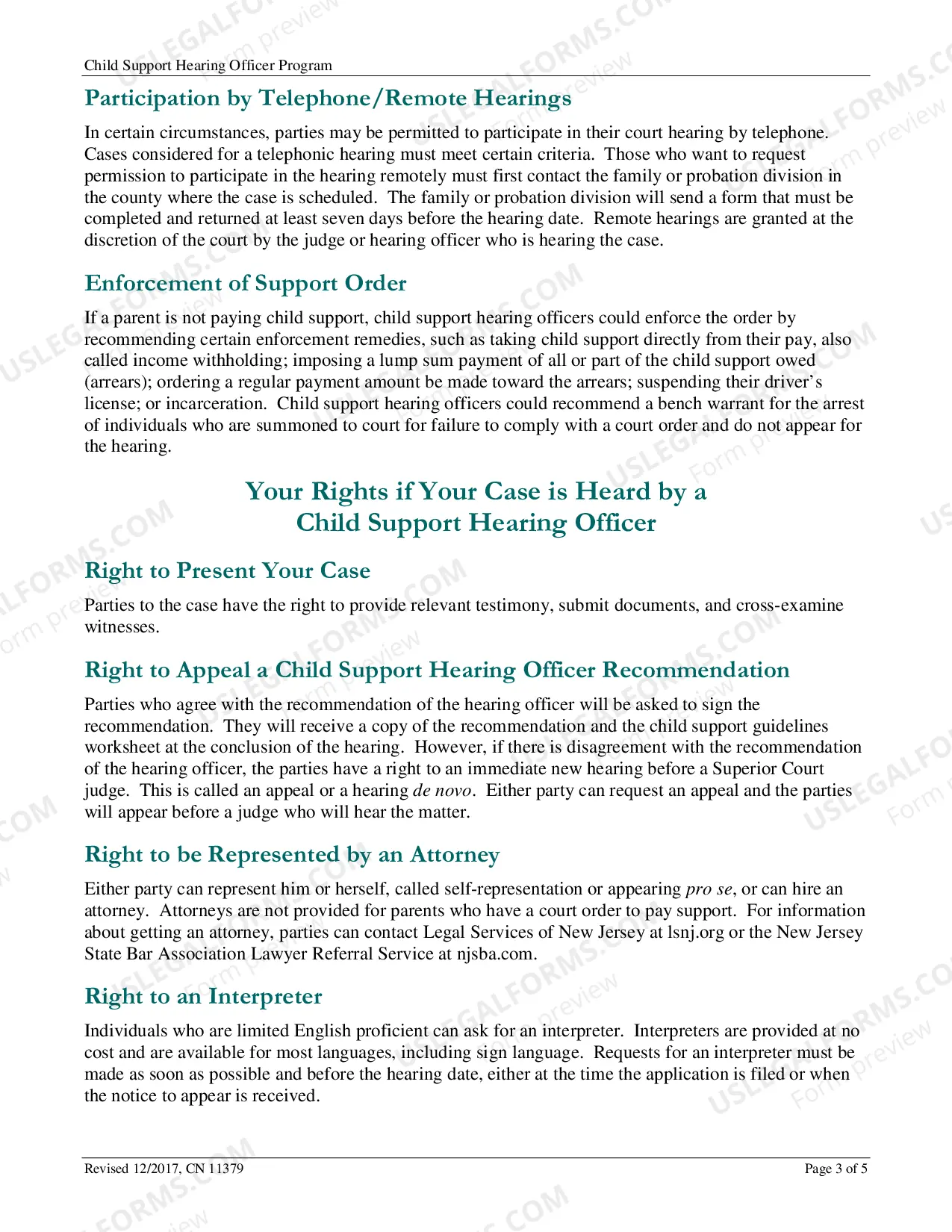 Preview Child Support Hearing Officer Program - brochure