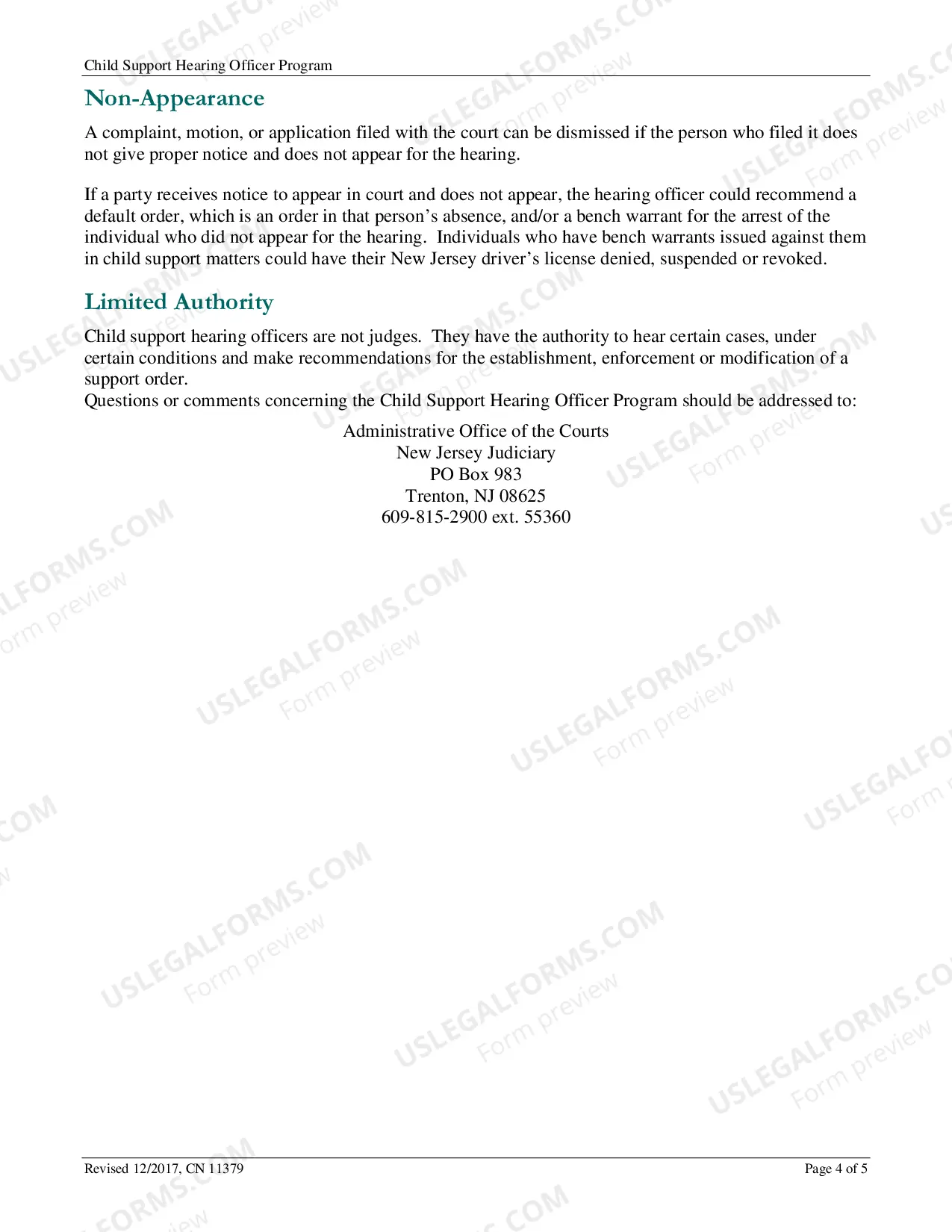 Preview Child Support Hearing Officer Program - brochure
