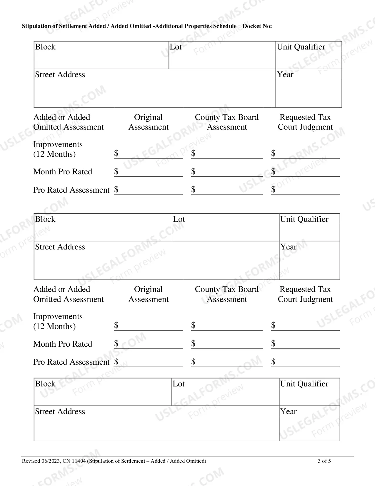 Preview Stipulation of Settlement - Added / Added Omitted