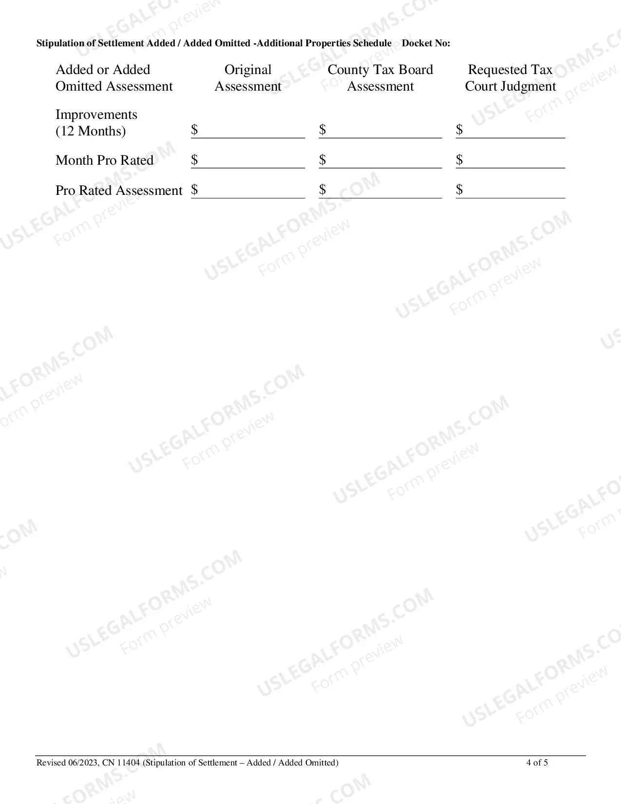 Preview Stipulation of Settlement - Added / Added Omitted