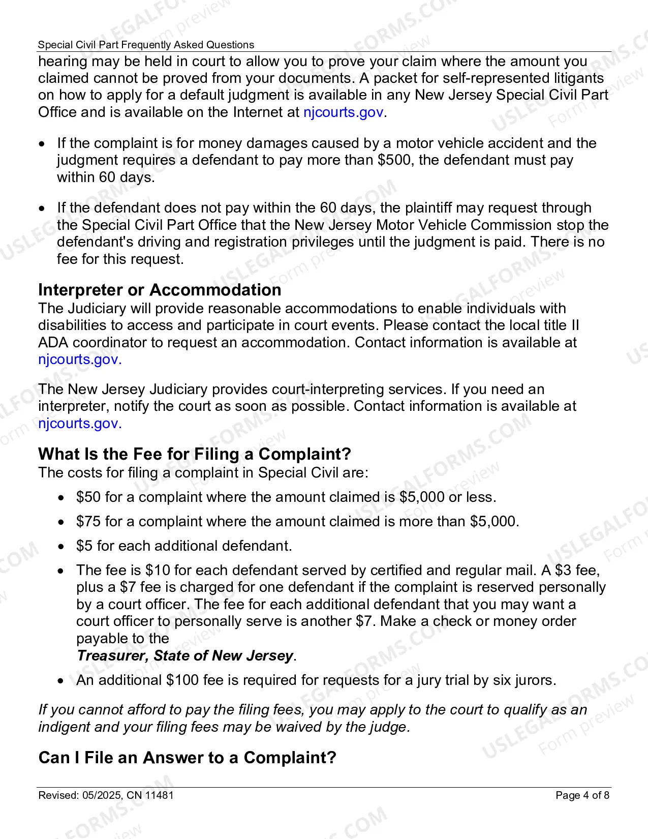 Preview Special Civil FAQs