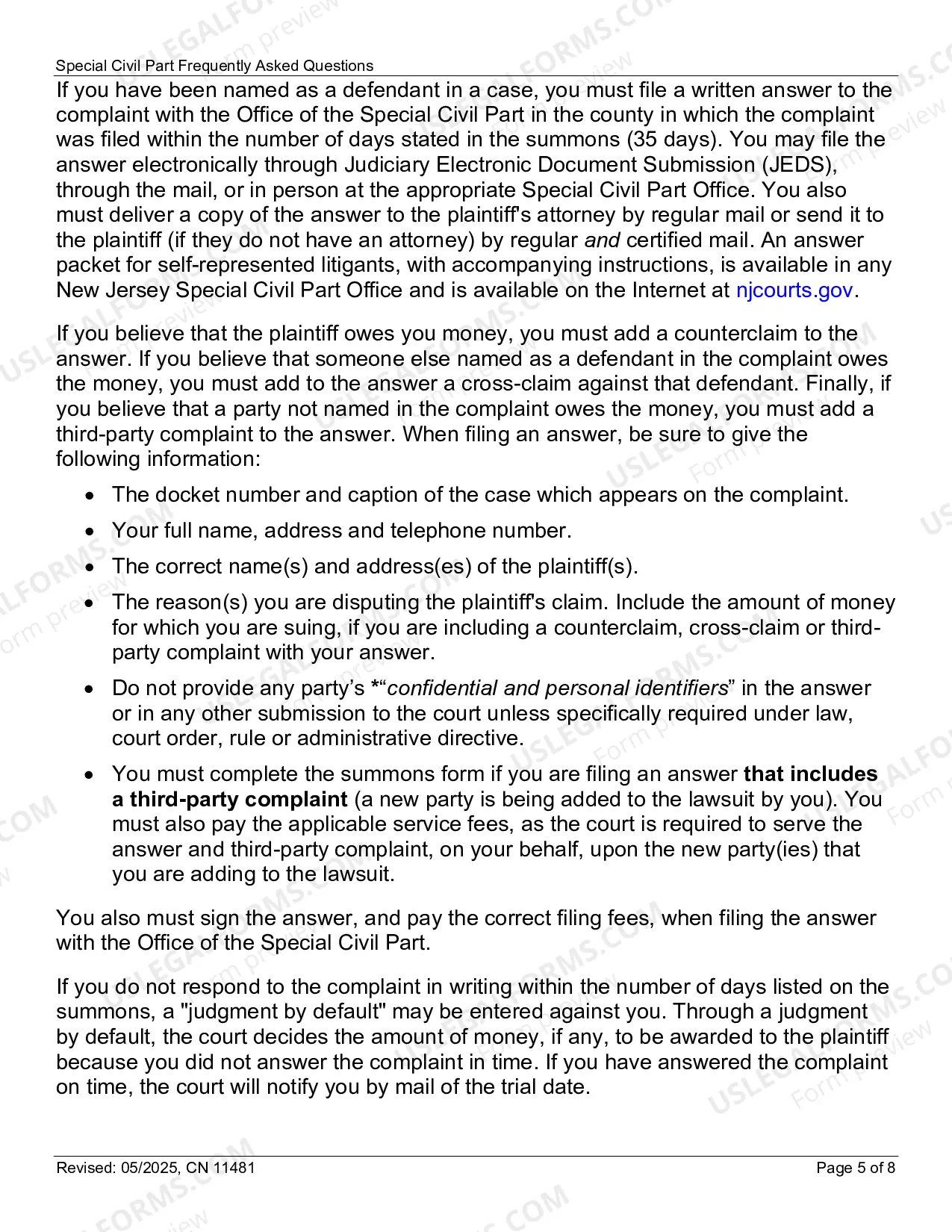 Preview Special Civil FAQs