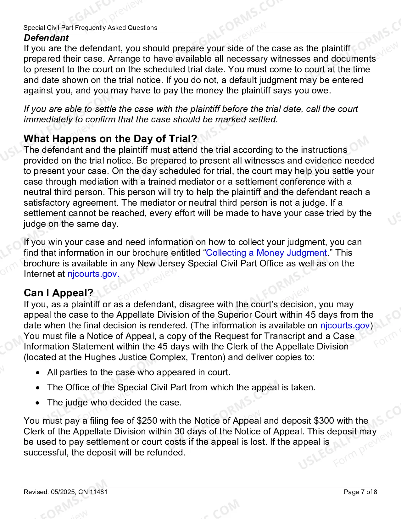 Preview Special Civil FAQs