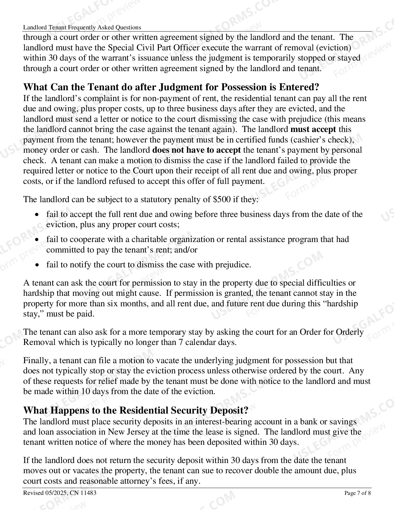 Preview Landlord/Tenant FAQs
