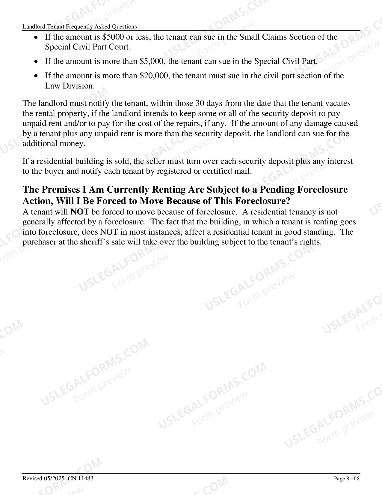 Preview Landlord/Tenant FAQs