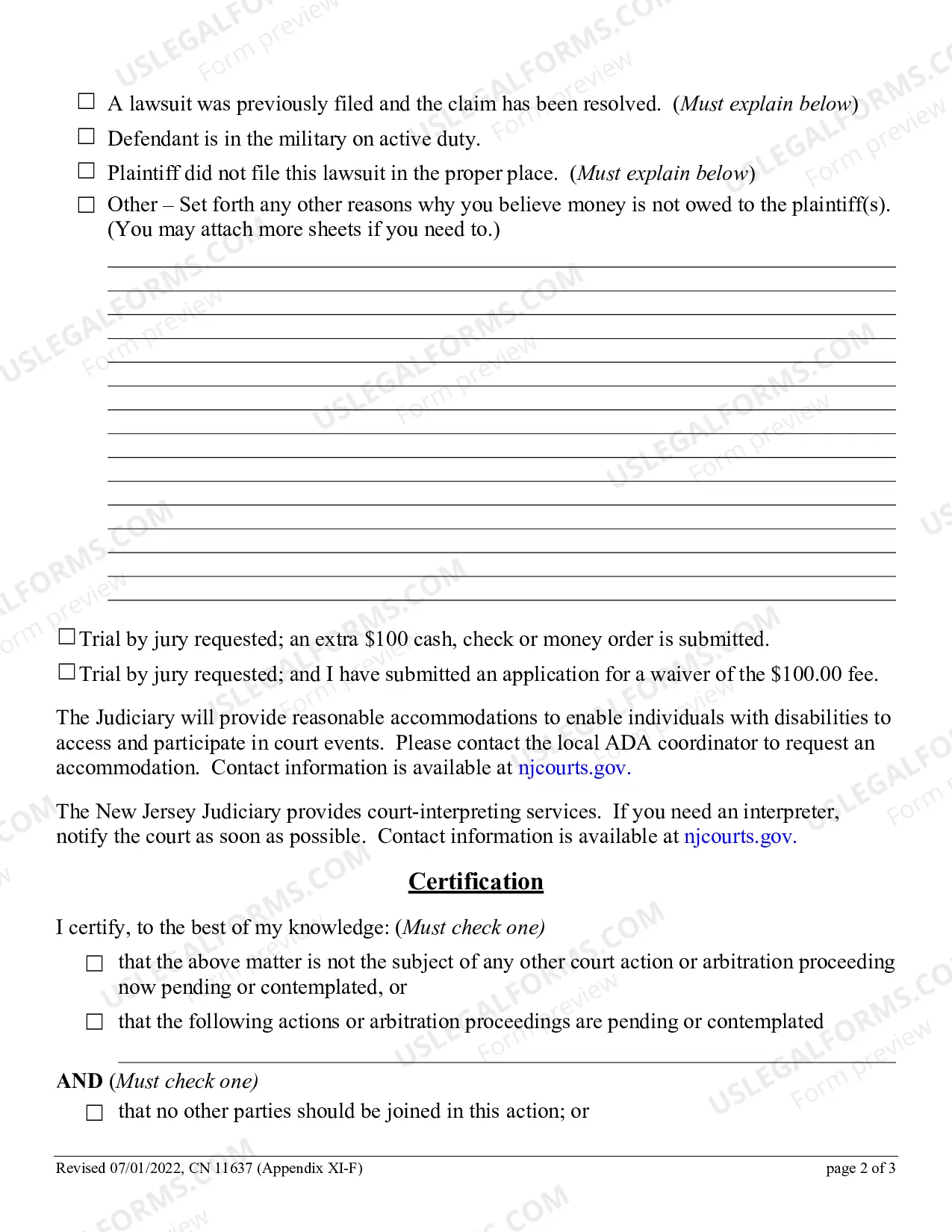 Preview Answer - Appendix XI-F