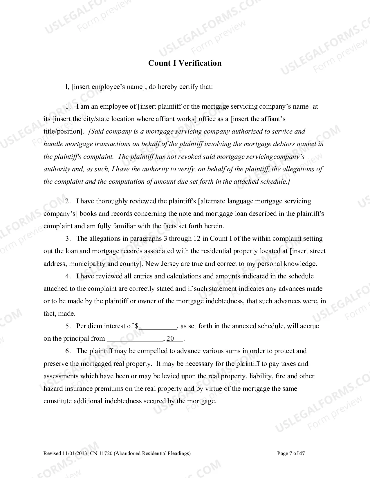 Preview Abandoned Residential Pleadings (Word 2003 format)