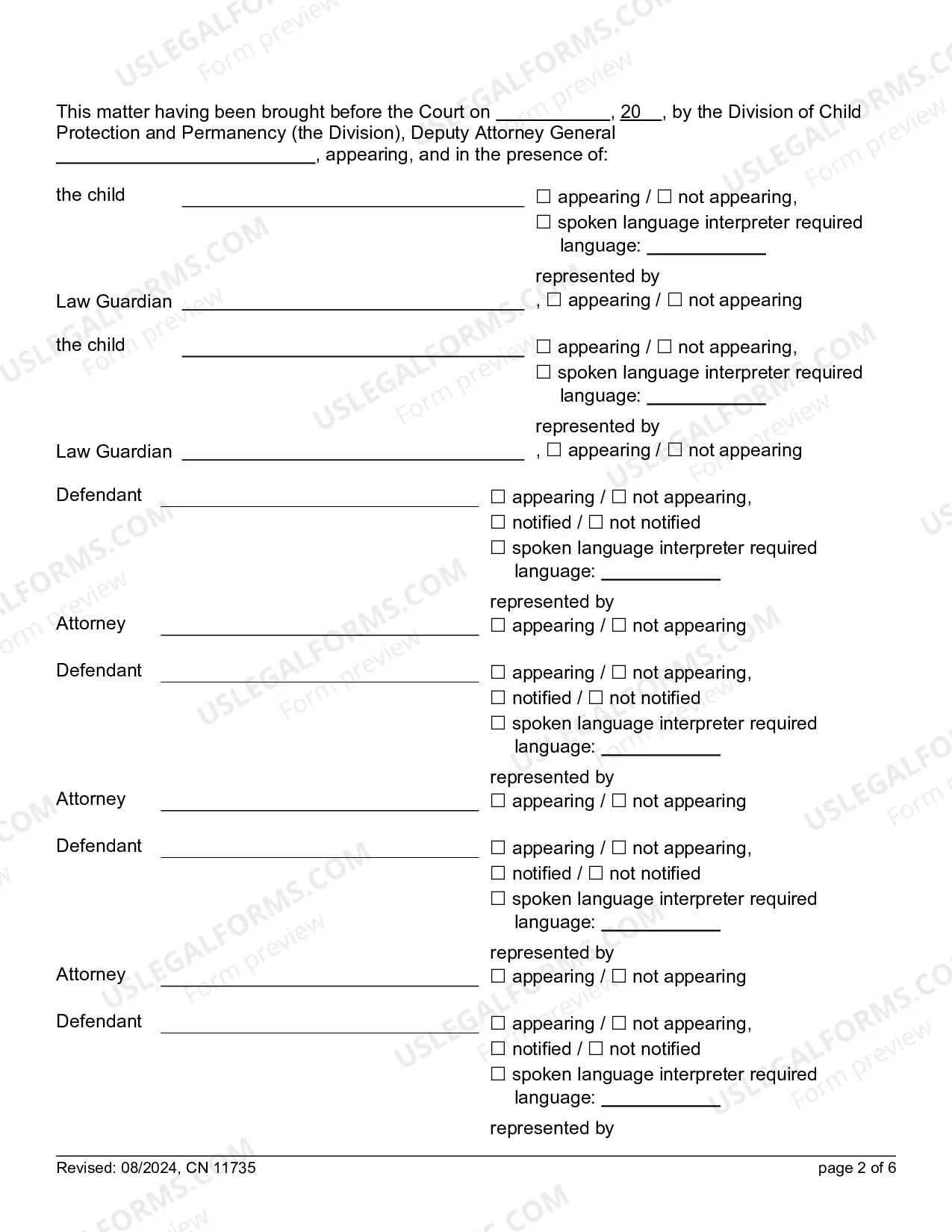 Preview FG Guardianship Scheduling Order