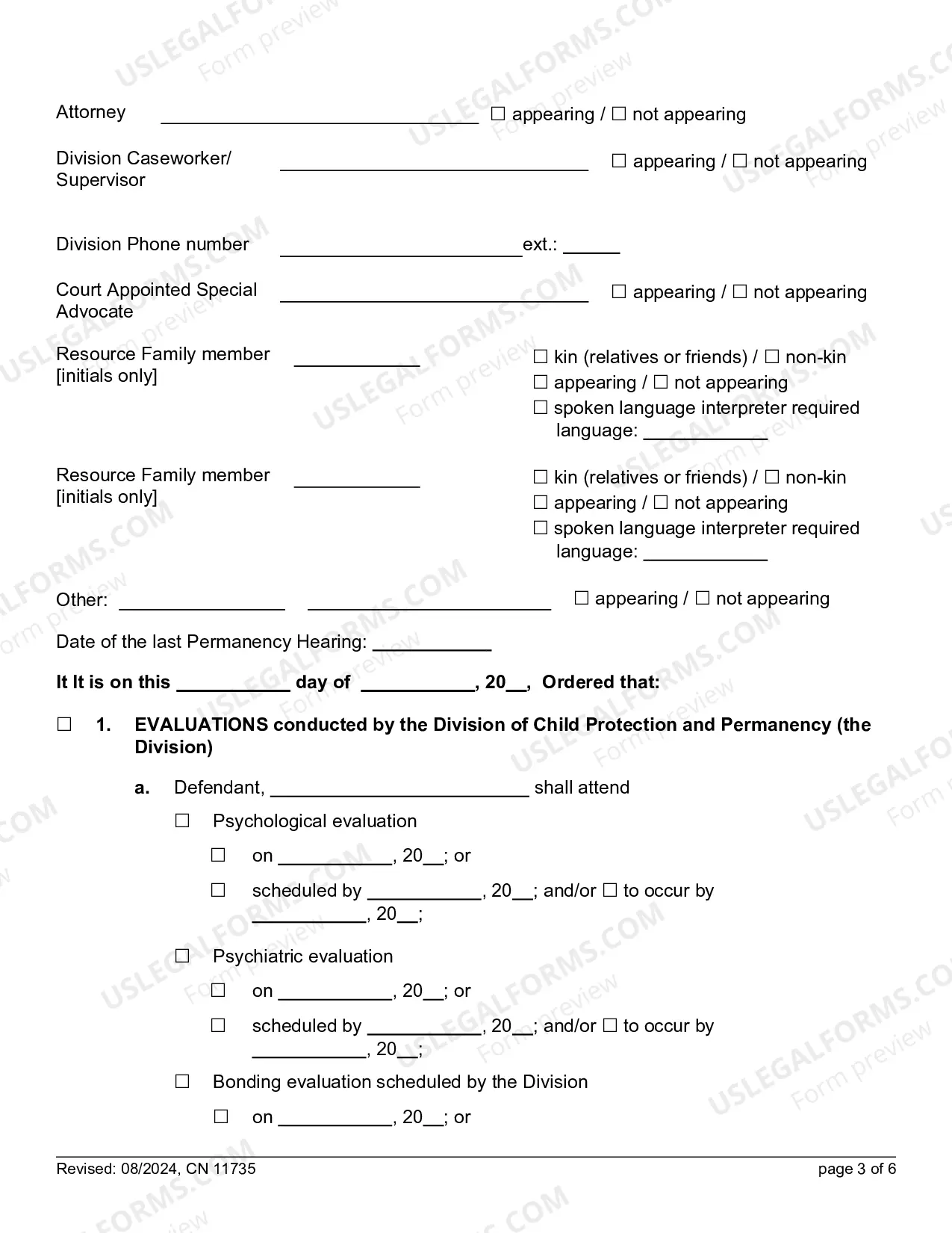 Preview FG Guardianship Scheduling Order