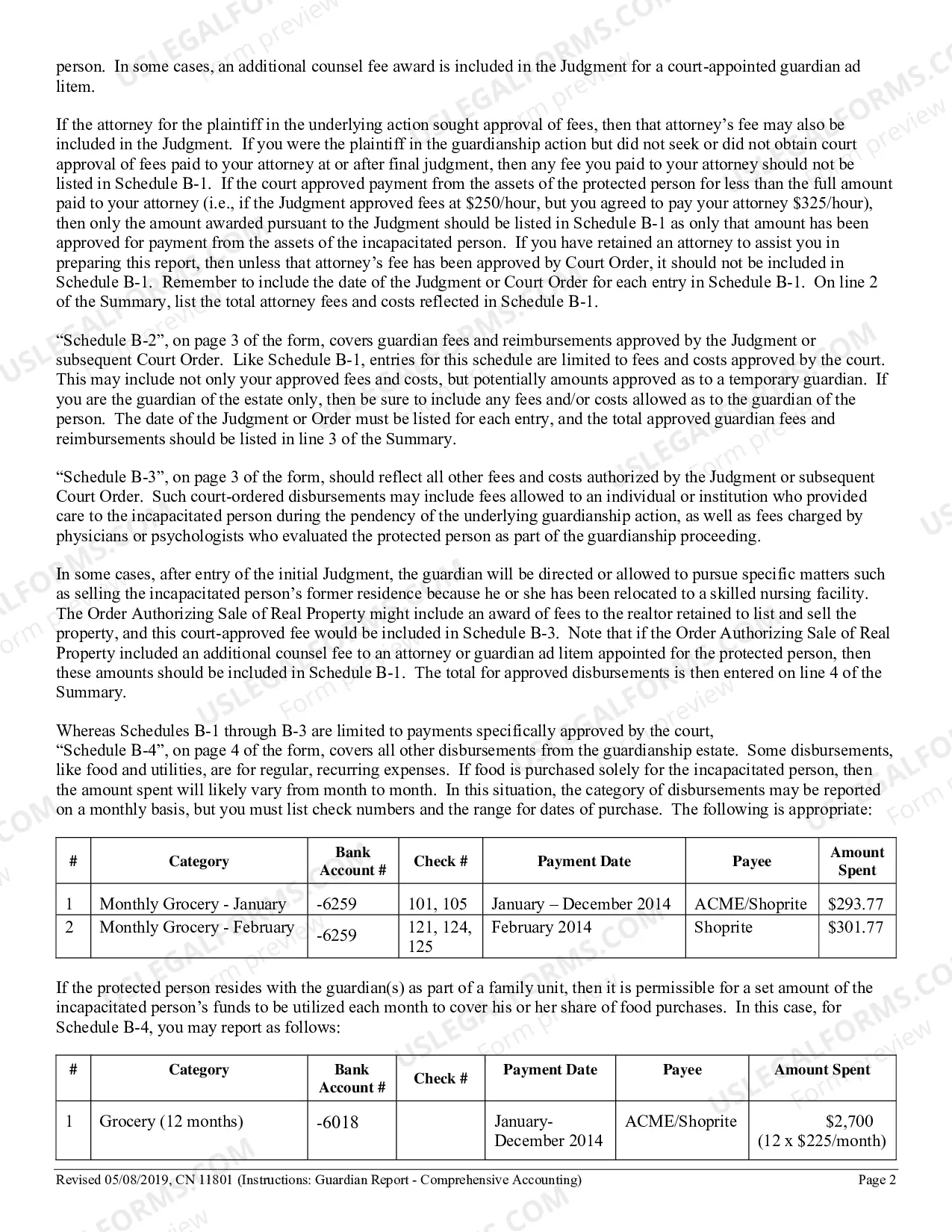 Preview Comprehensive Accounting Form (Guardianship)