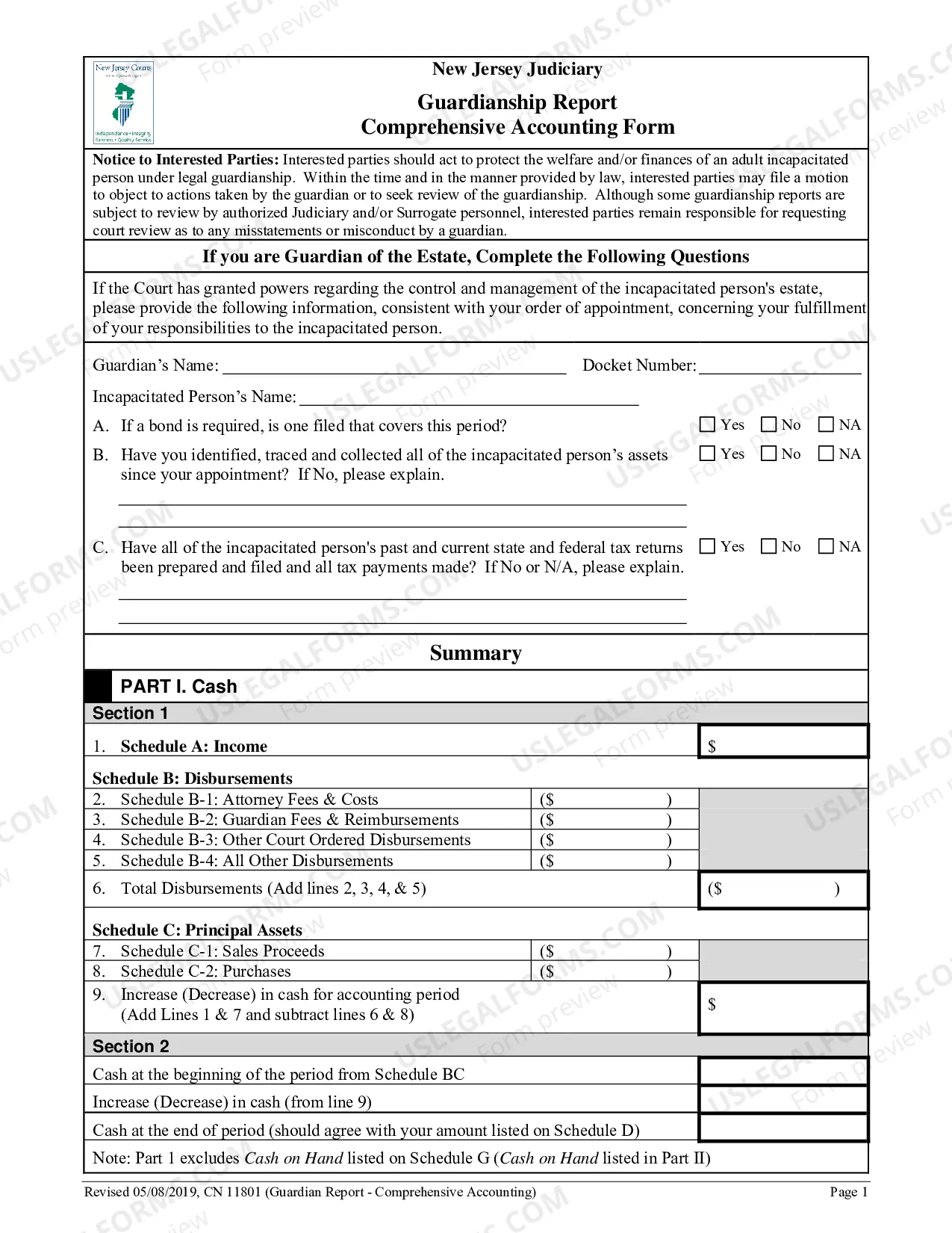 Preview Comprehensive Accounting Form (Guardianship)