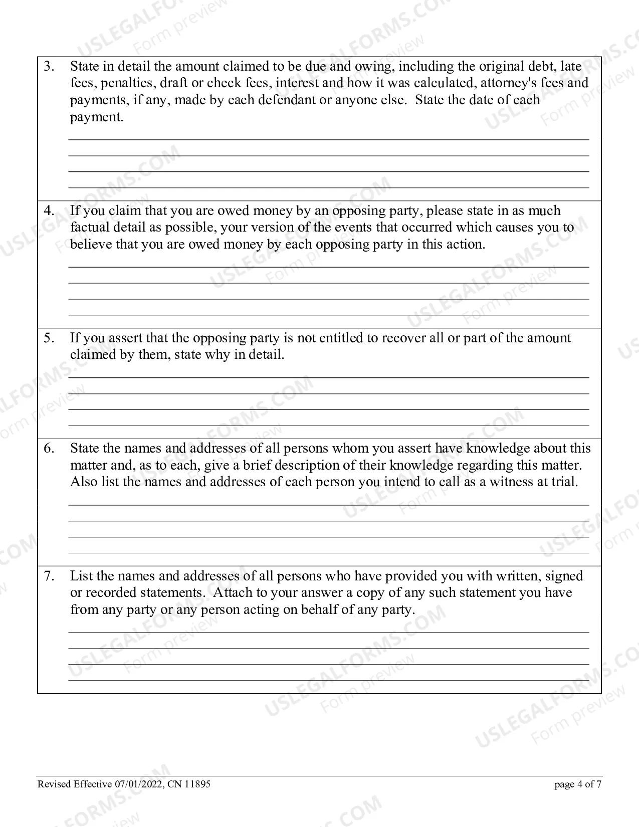 Preview Special Civil Part Interrogatories - Model Questions for Contract and Debt Collection Cases Where the Demand Exceeds $3,000