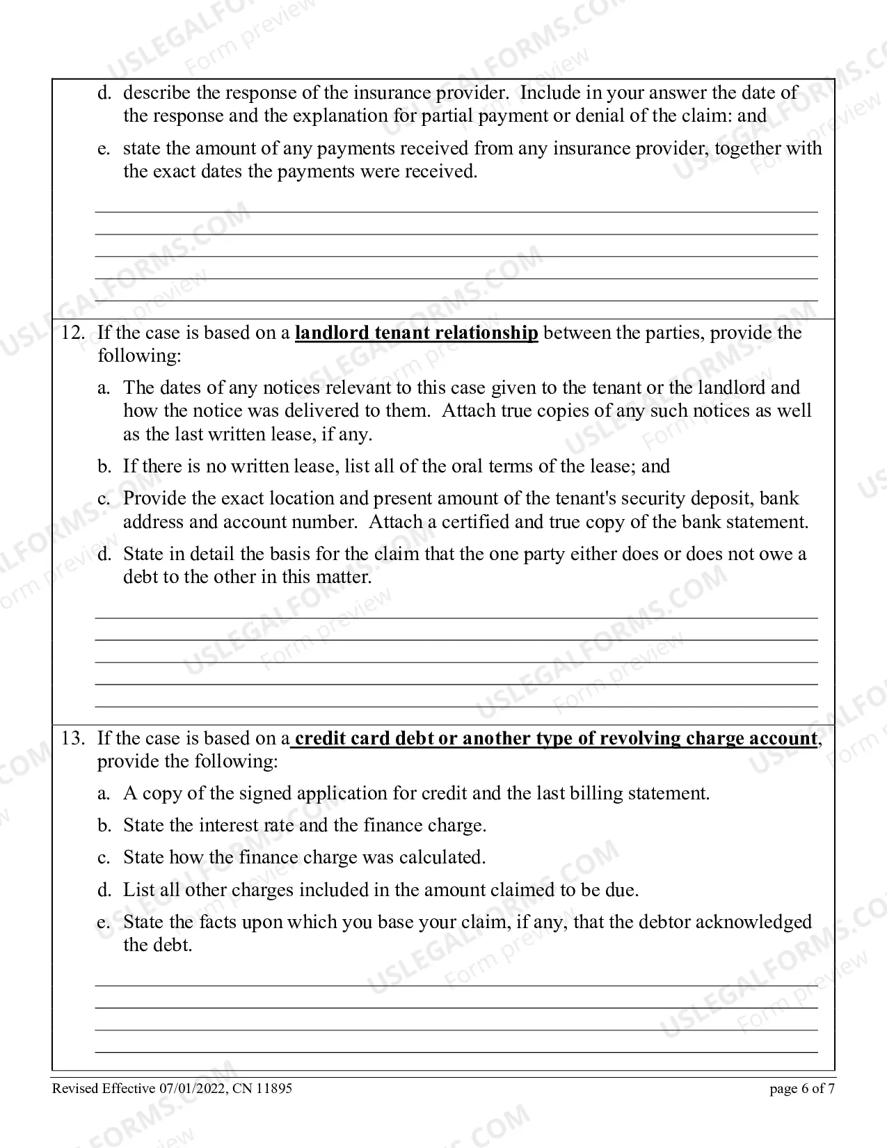 Preview Special Civil Part Interrogatories - Model Questions for Contract and Debt Collection Cases Where the Demand Exceeds $3,000