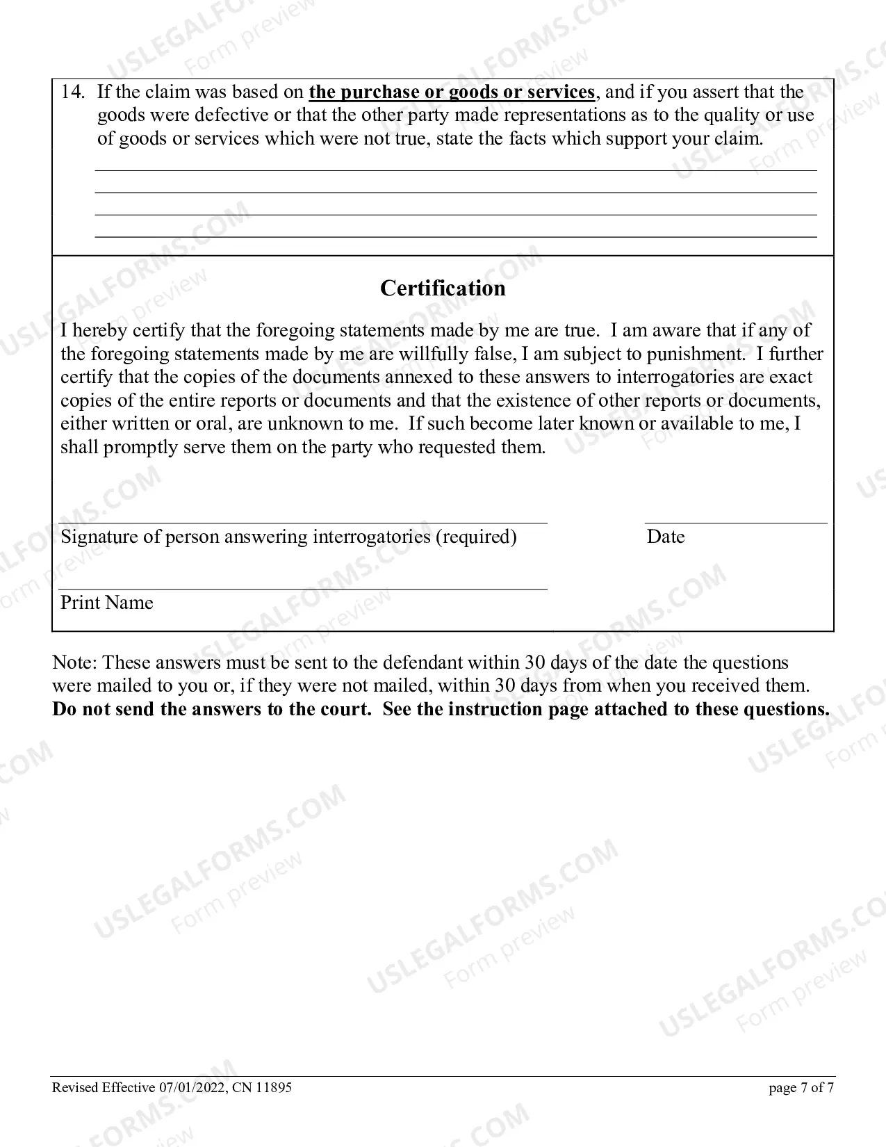 Preview Special Civil Part Interrogatories - Model Questions for Contract and Debt Collection Cases Where the Demand Exceeds $3,000