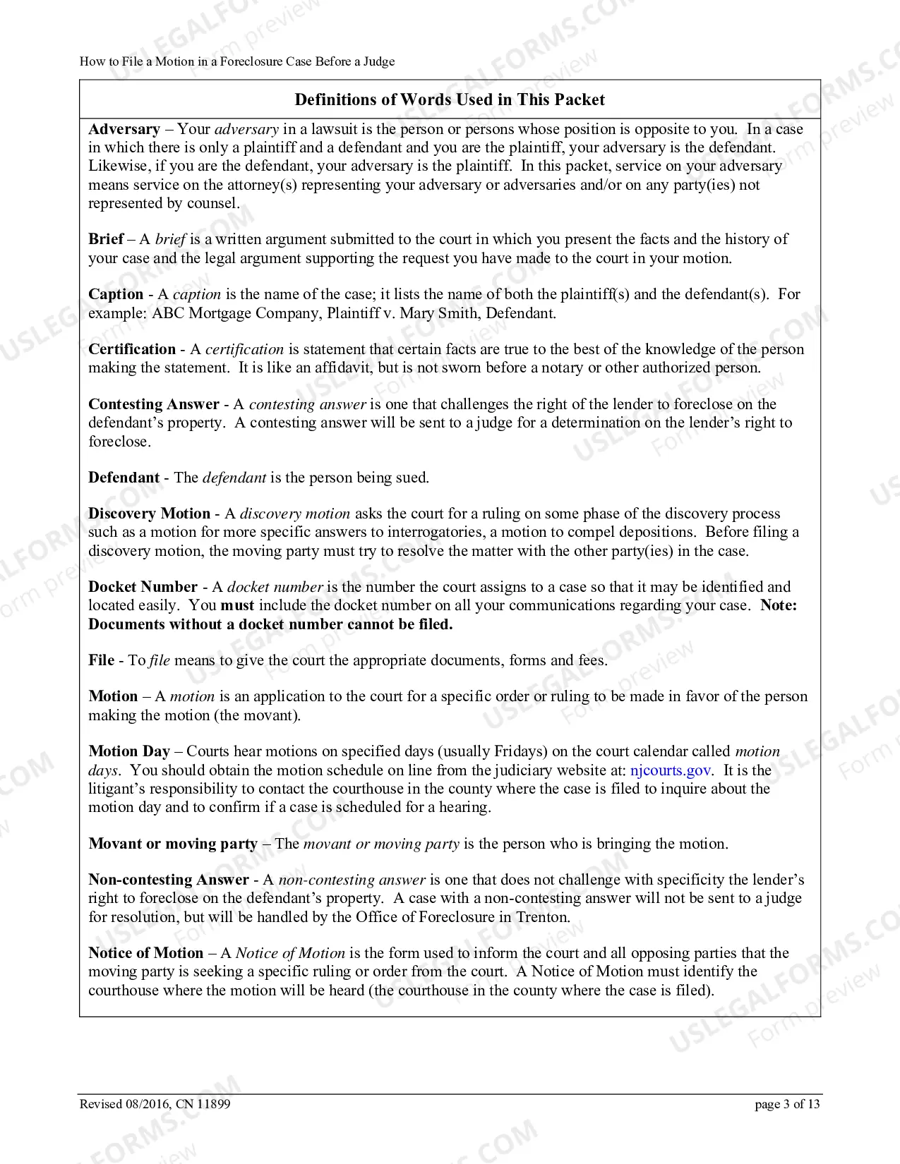 Preview How to File a Motion in a Foreclosure Case Before a Judge