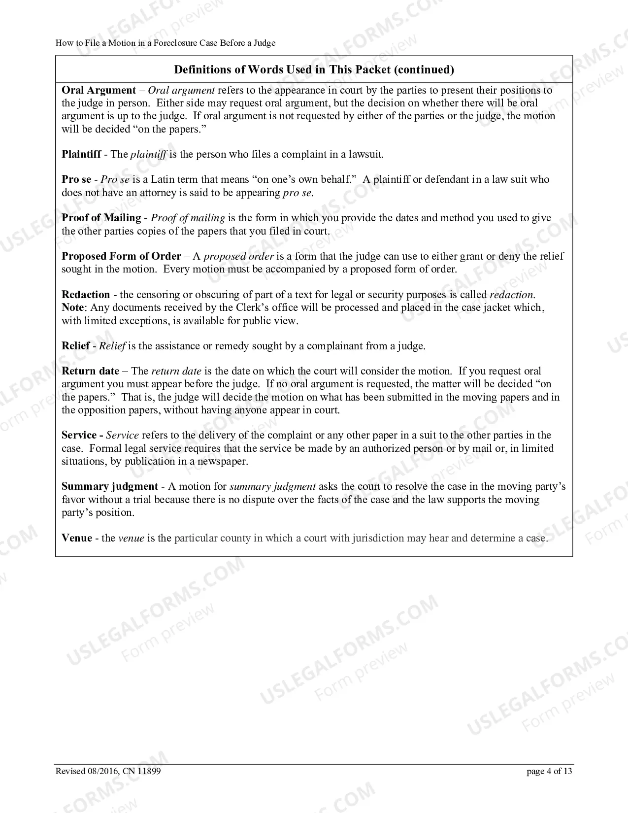 Preview How to File a Motion in a Foreclosure Case Before a Judge