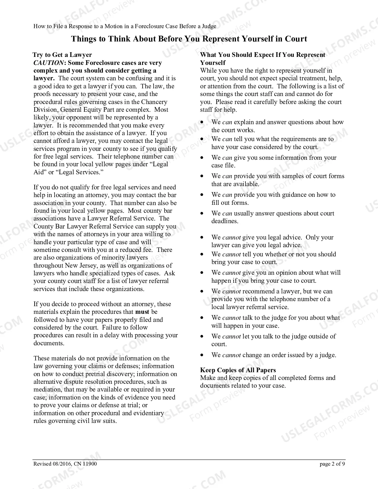 Preview How to File a Response to a Motion in a Foreclosure Case Before a Judge