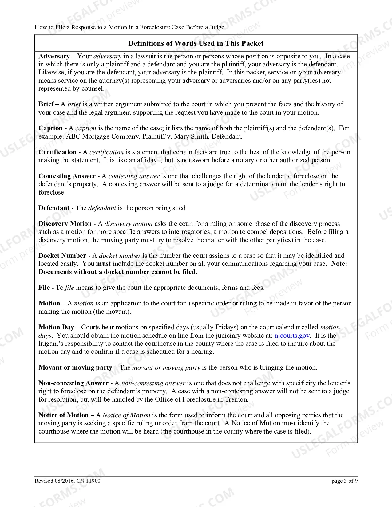 Preview How to File a Response to a Motion in a Foreclosure Case Before a Judge