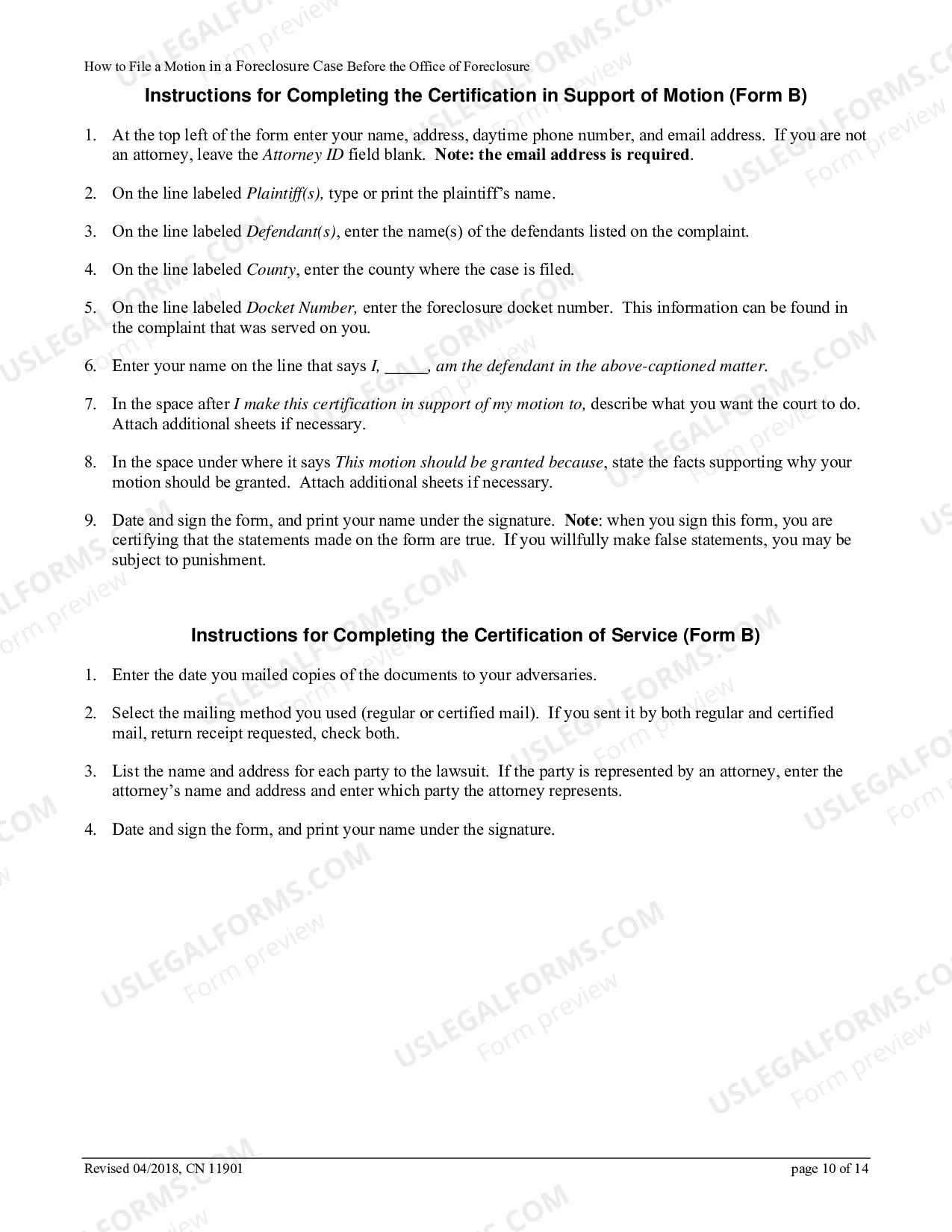 Preview How to File a Motion in a Foreclosure Case Before the Office of Foreclosure