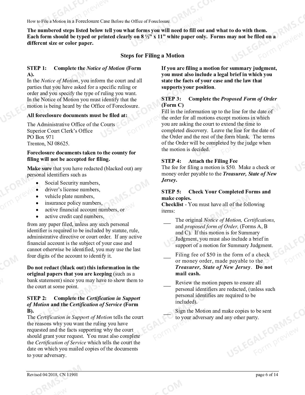 Preview How to File a Motion in a Foreclosure Case Before the Office of Foreclosure