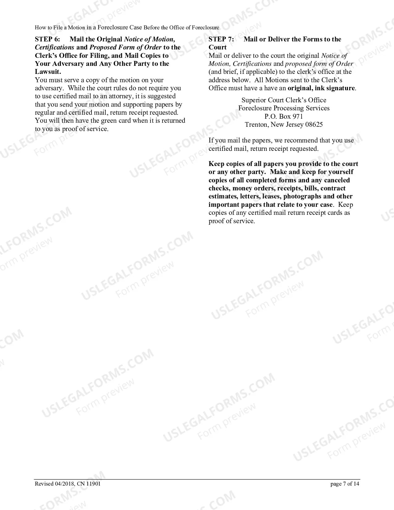 Preview How to File a Motion in a Foreclosure Case Before the Office of Foreclosure