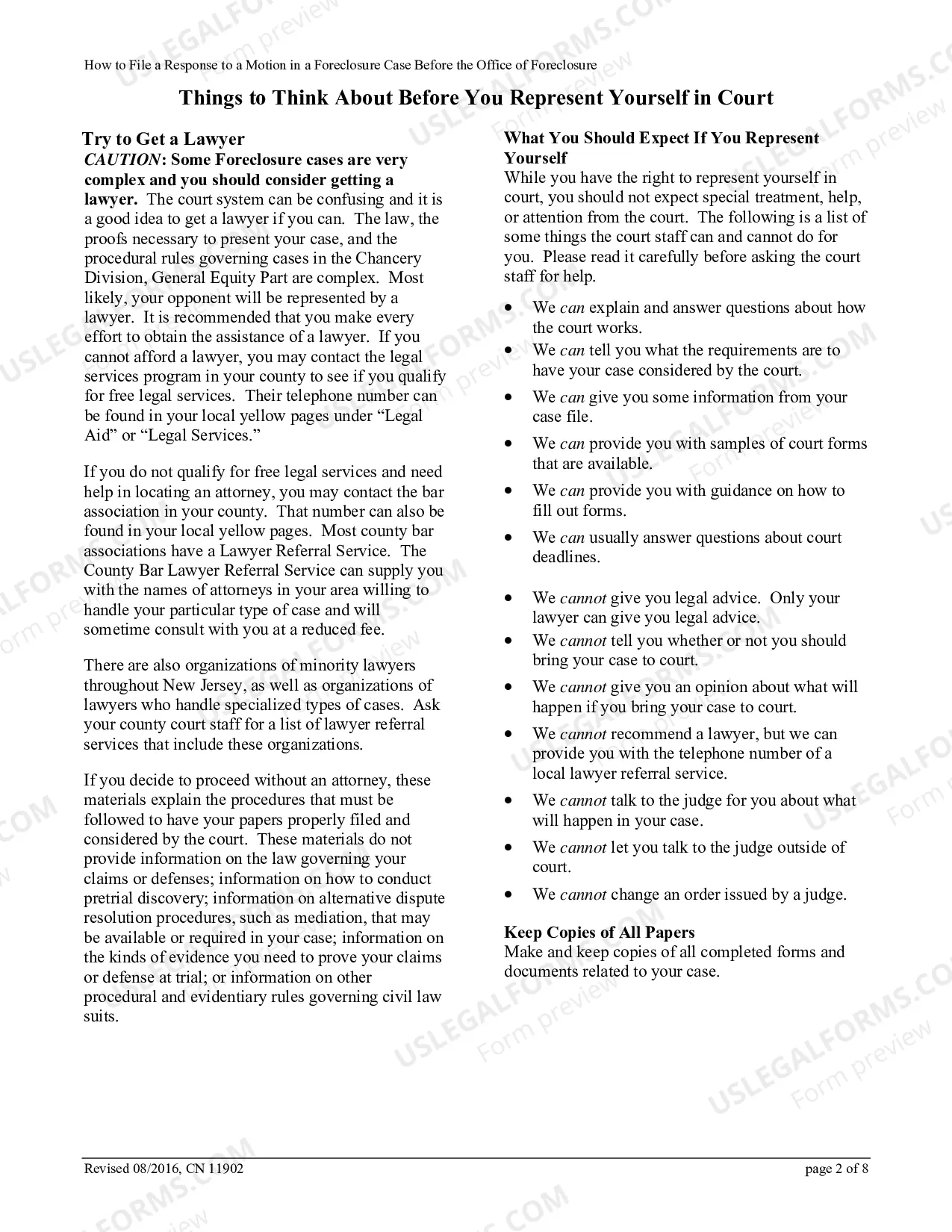 Preview How to File a Response to a Motion in a Foreclosure Case Before the Office of Foreclosure