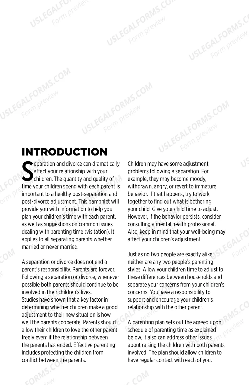 Preview Parenting Time - A Child's Right - brochure