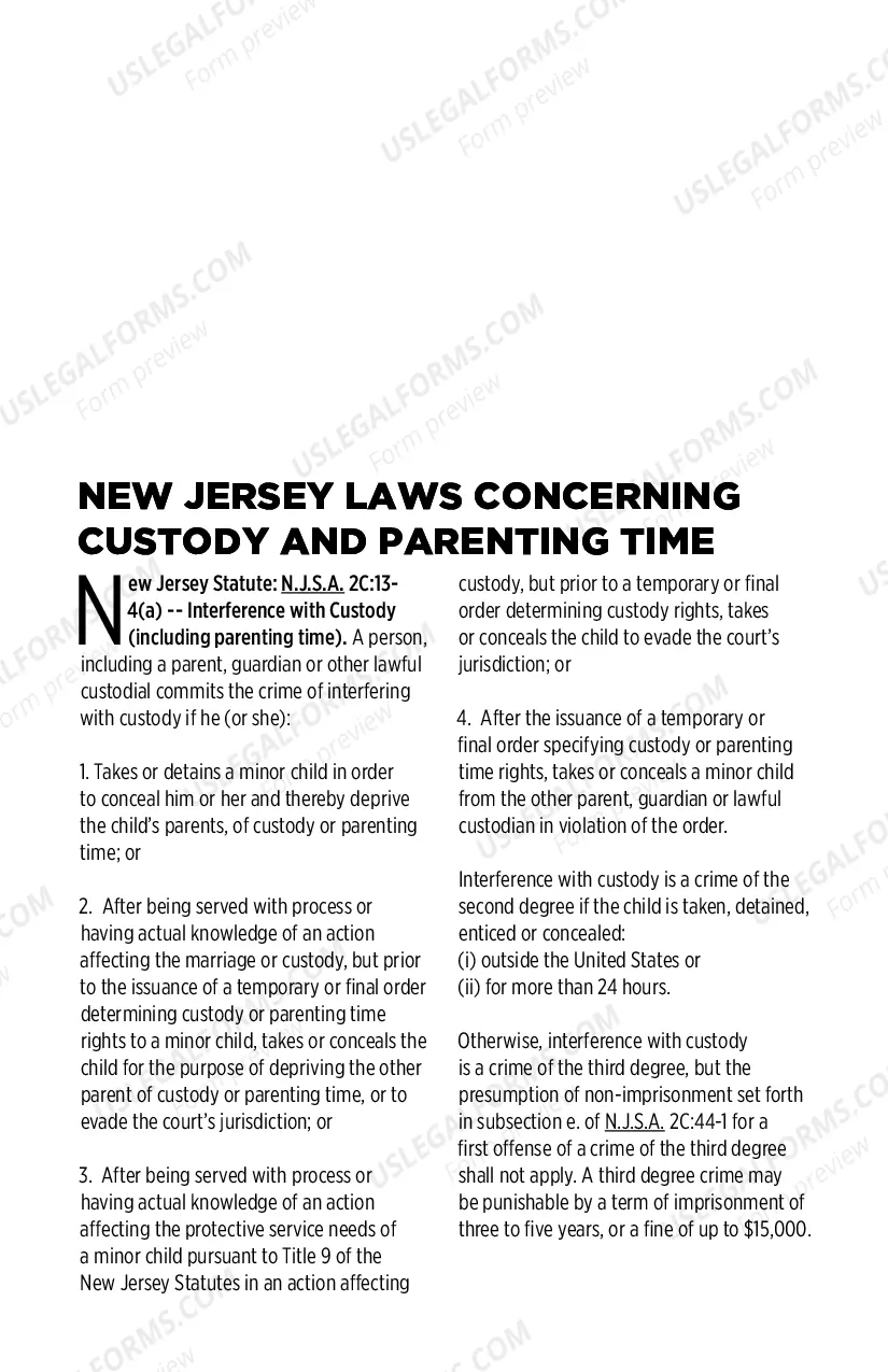 Preview Parenting Time - A Child's Right - brochure
