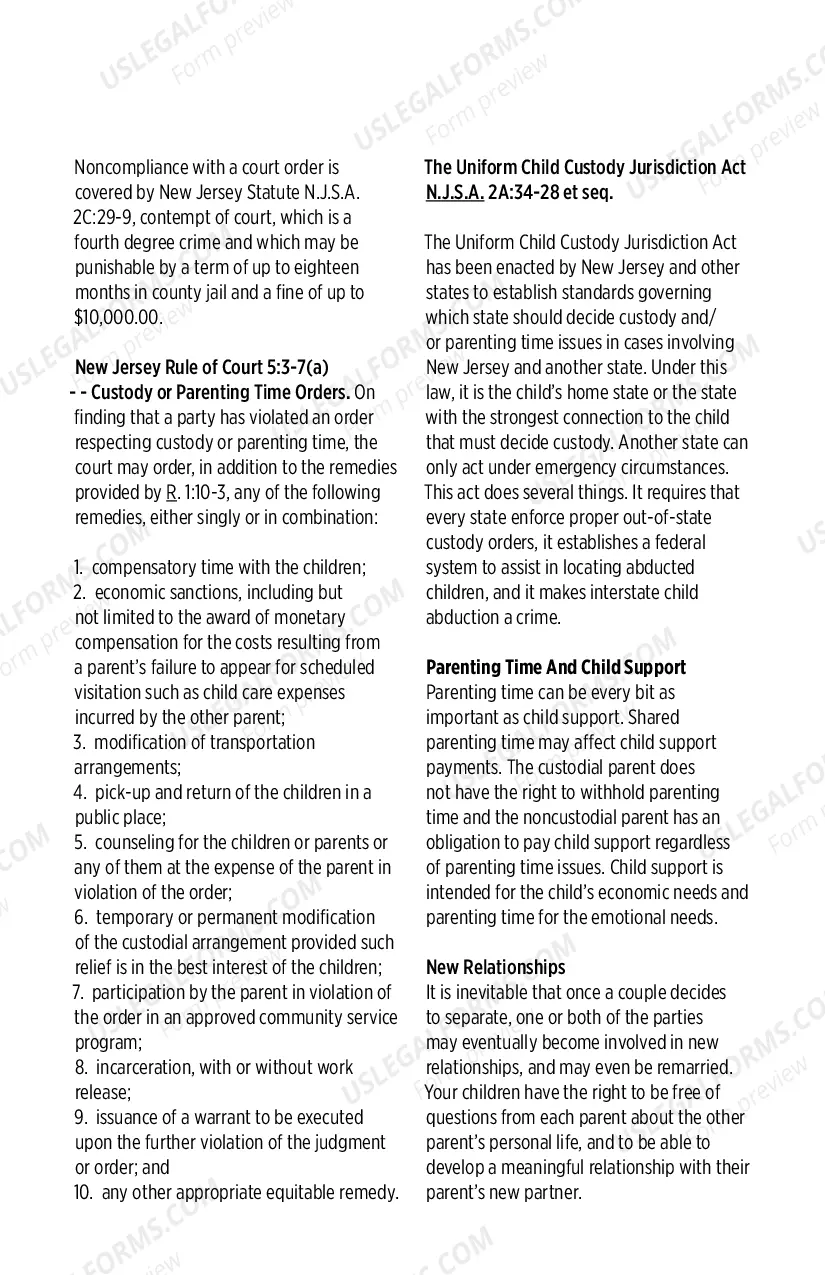 Preview Parenting Time - A Child's Right - brochure