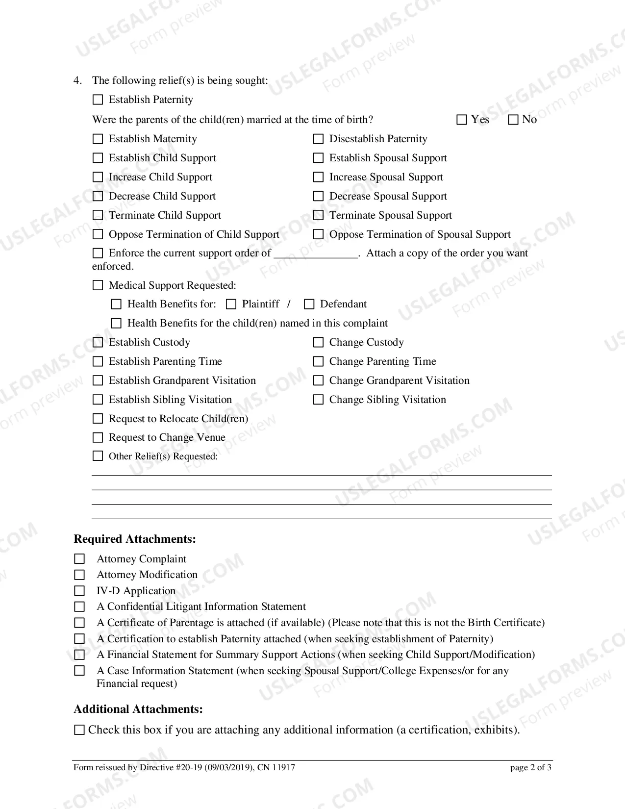 Preview Attorney Supplement to Complaint/Modification - Non-Dissolution Action