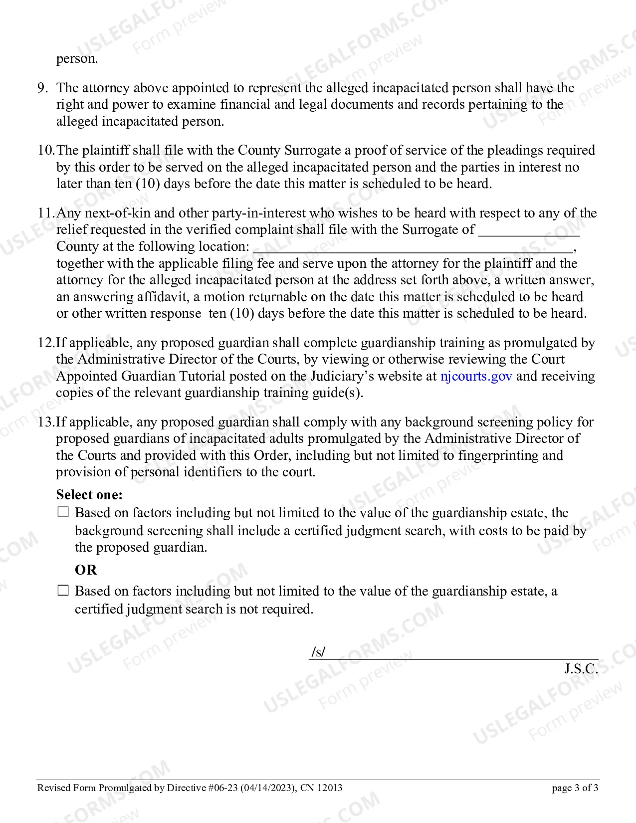 Preview Order Fixing Guardianship Hearing Date and Appointing Attorney