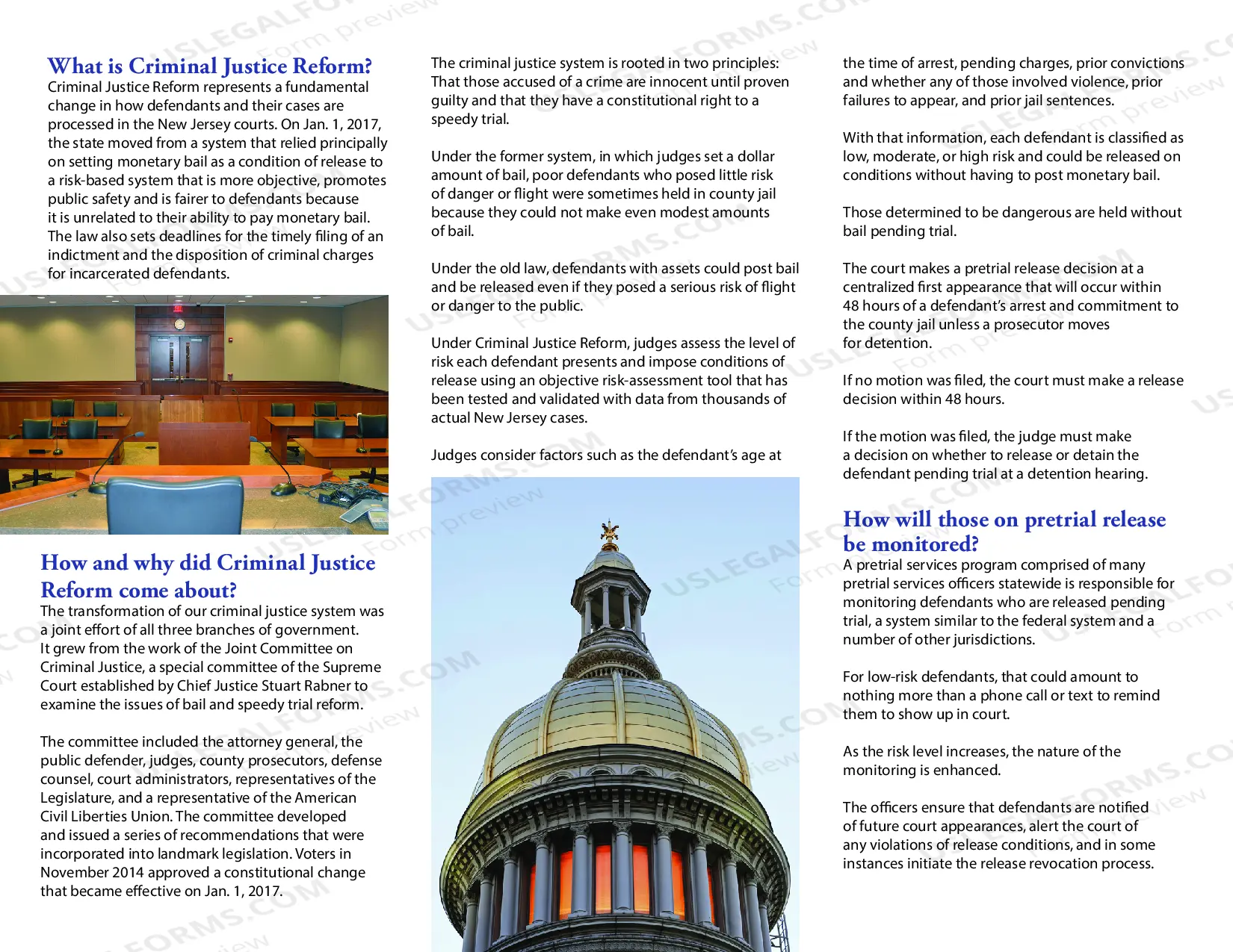 Preview Criminal Justice Reform - Frequently Asked Questions - brochure