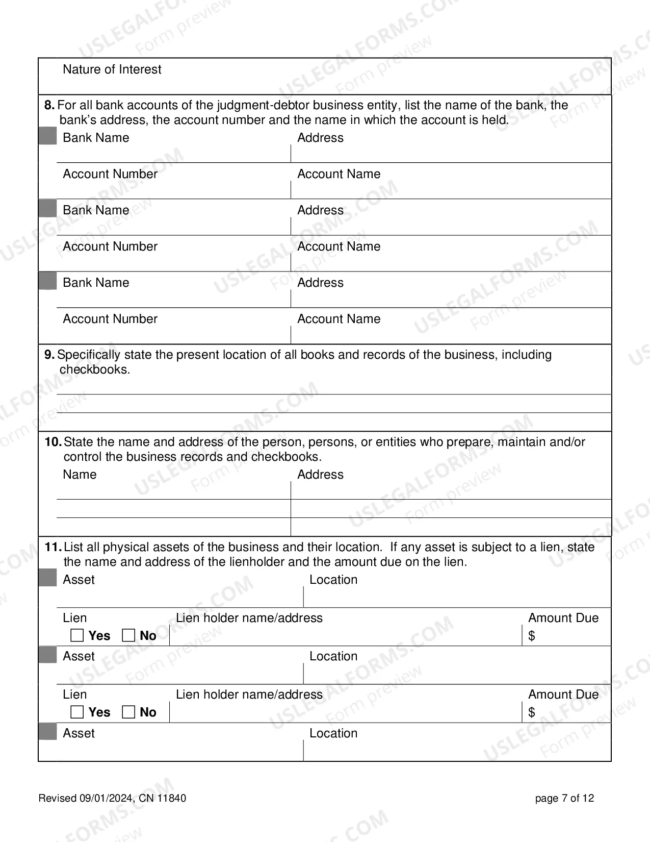 Preview Information Subpoena