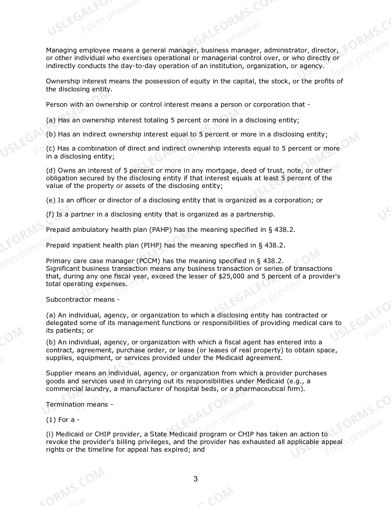 Preview Federal Regulations and NJSA Code Quoted In Provider Agreement