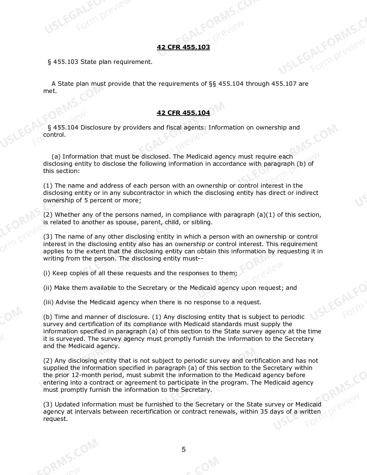 Preview Federal Regulations and NJSA Code Quoted In Provider Agreement