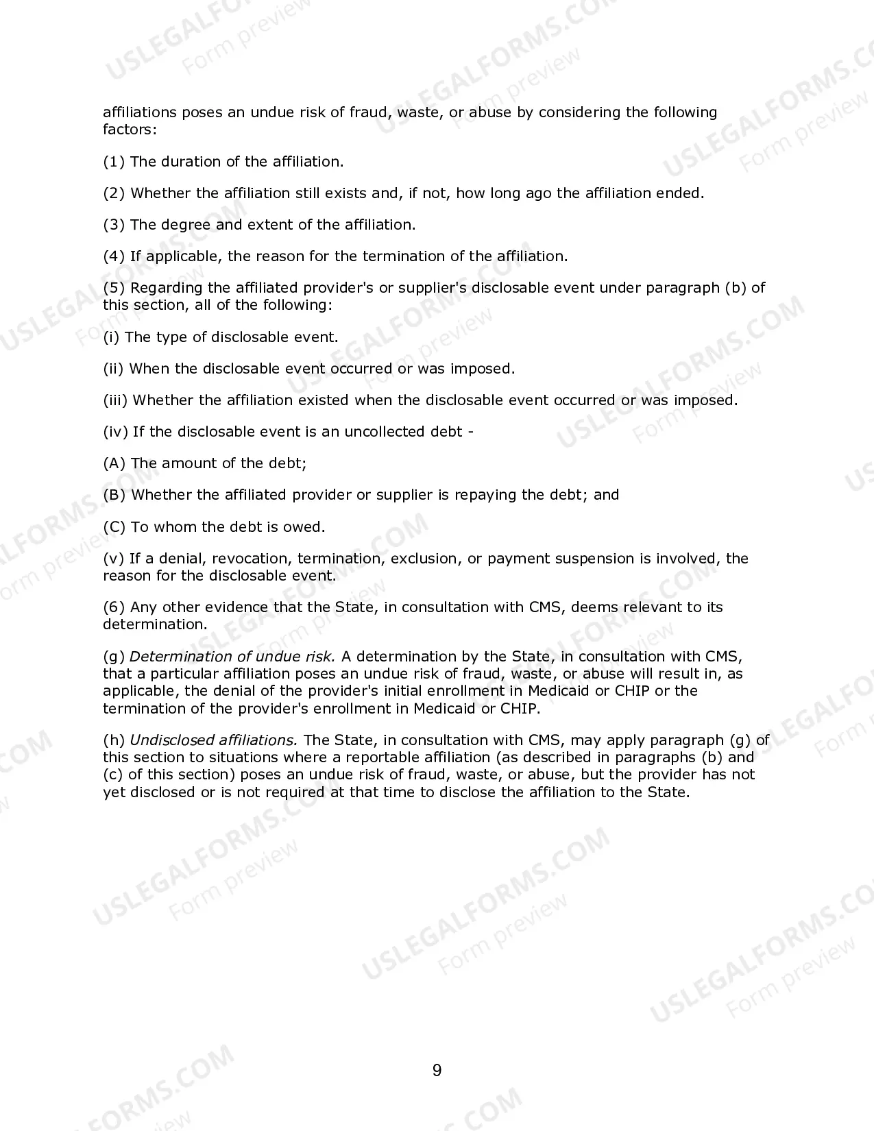 Preview Federal Regulations and NJSA Code Quoted In Provider Agreement